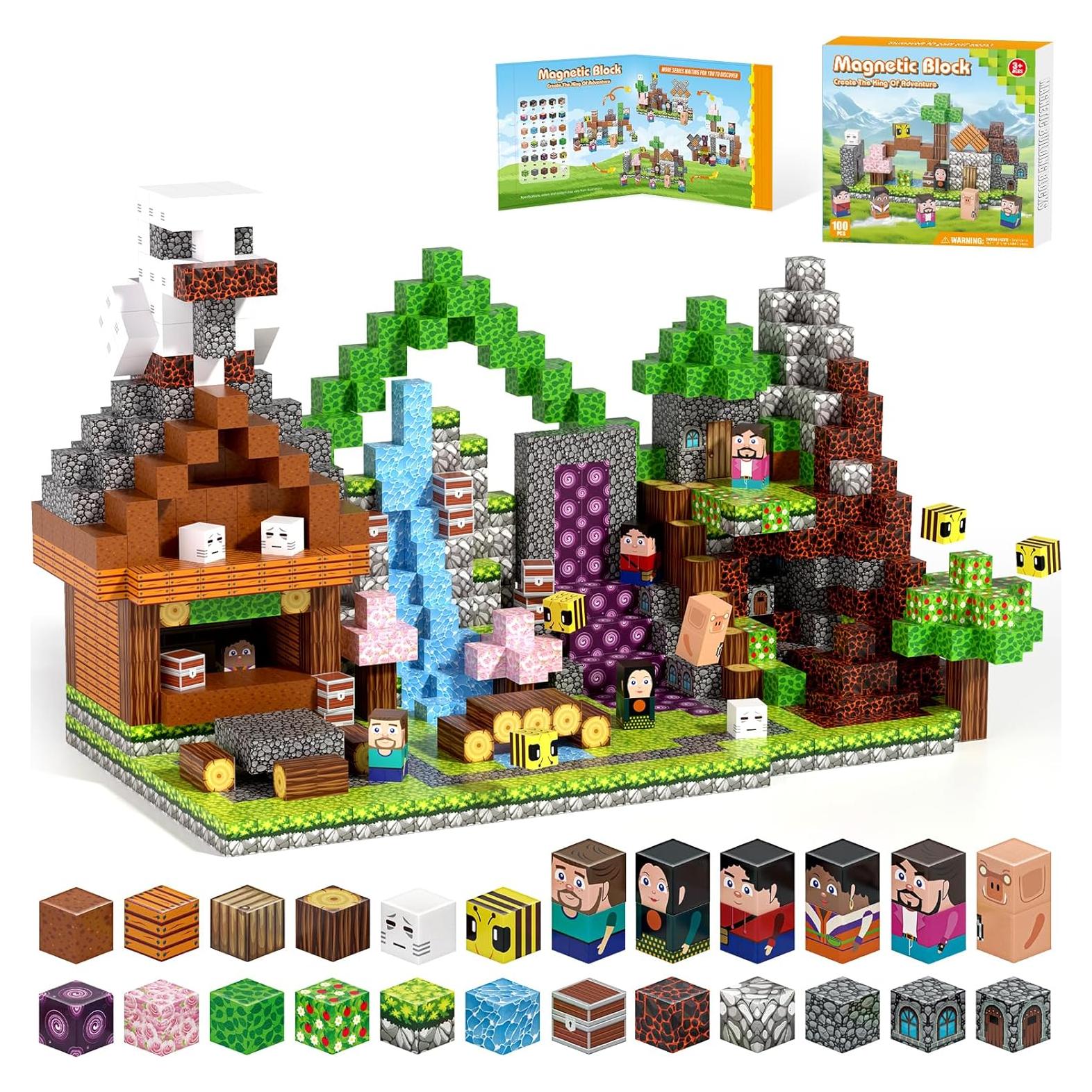 Bloques Magnéticos Gryxpox 100 Piezas Mundo de Aventura