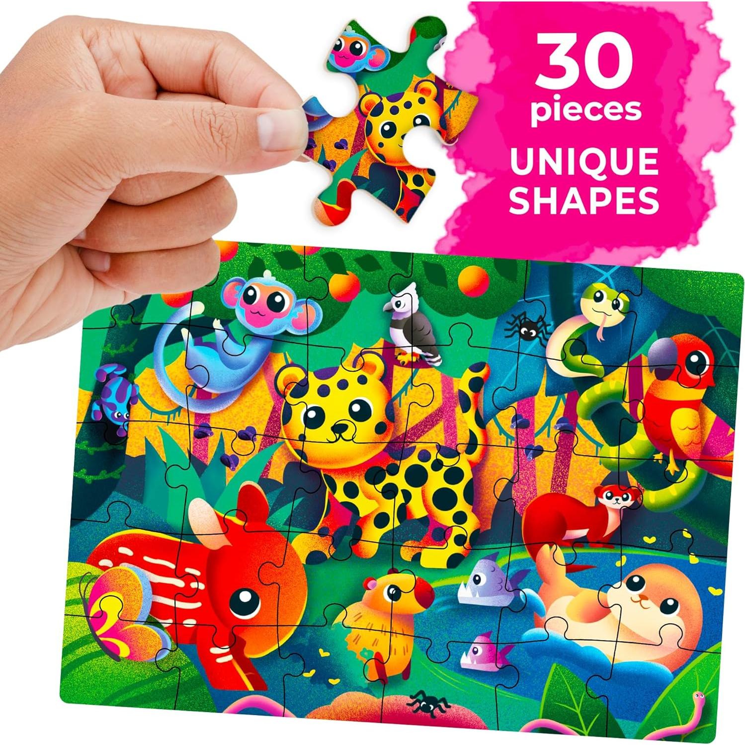 Puzzles QUOKKA para Niños 4 Piezas 29x21 cm Dinosaurios