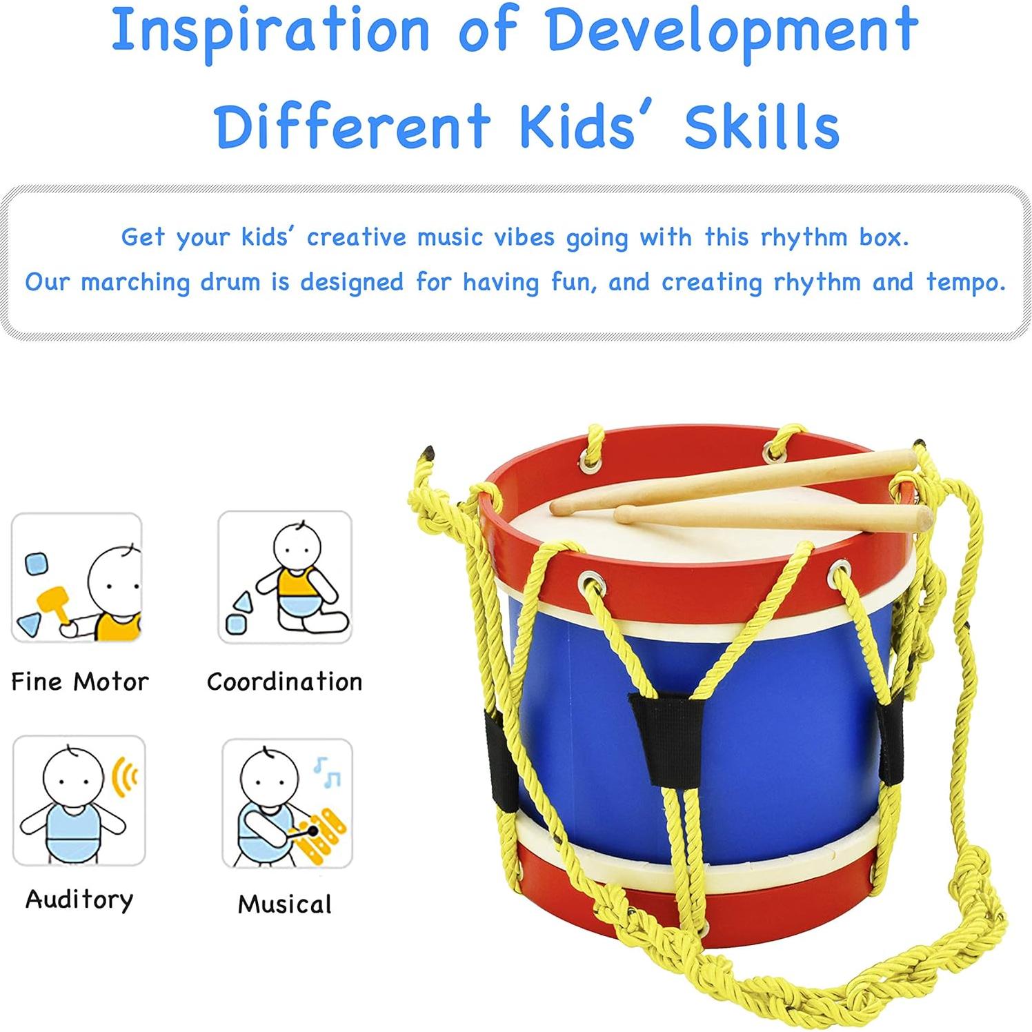 Set de Tambores para Niños MUSICUBE 20 cm con Correa Ajustable