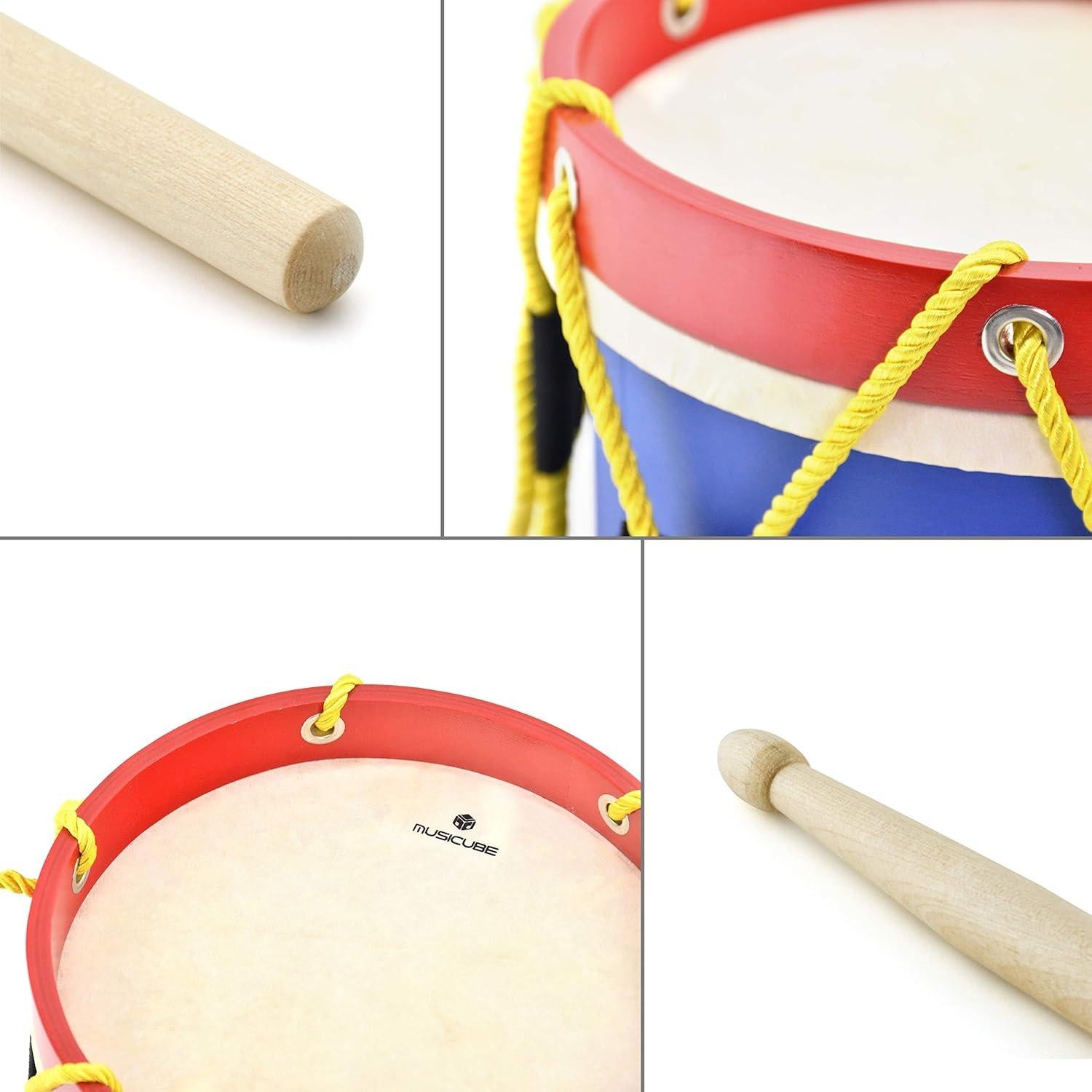 Set de Tambores para Niños MUSICUBE 20 cm con Correa Ajustable