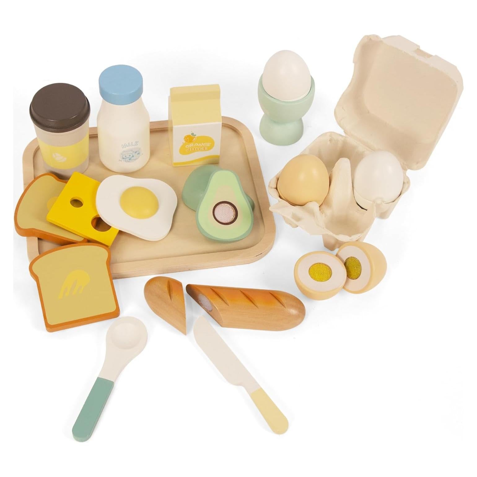 Juego de Comida de Madera para Niños WOODENFUN Desayuno