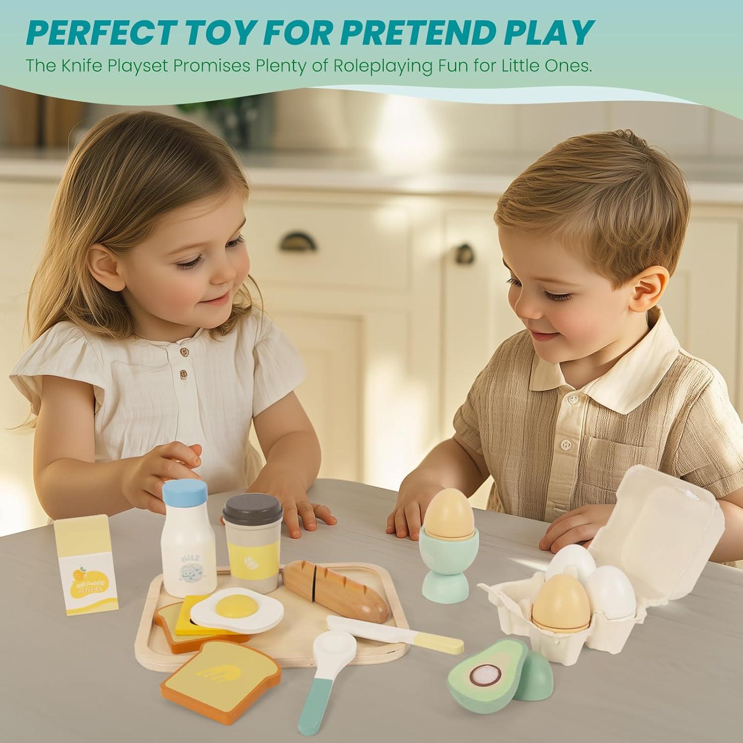 Juego de Comida de Madera para Niños WOODENFUN Desayuno