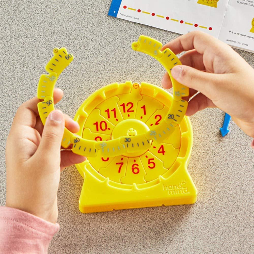 Reloj de Enseñanza Analógico hand2mind - Línea Numérica (Juego de 6)