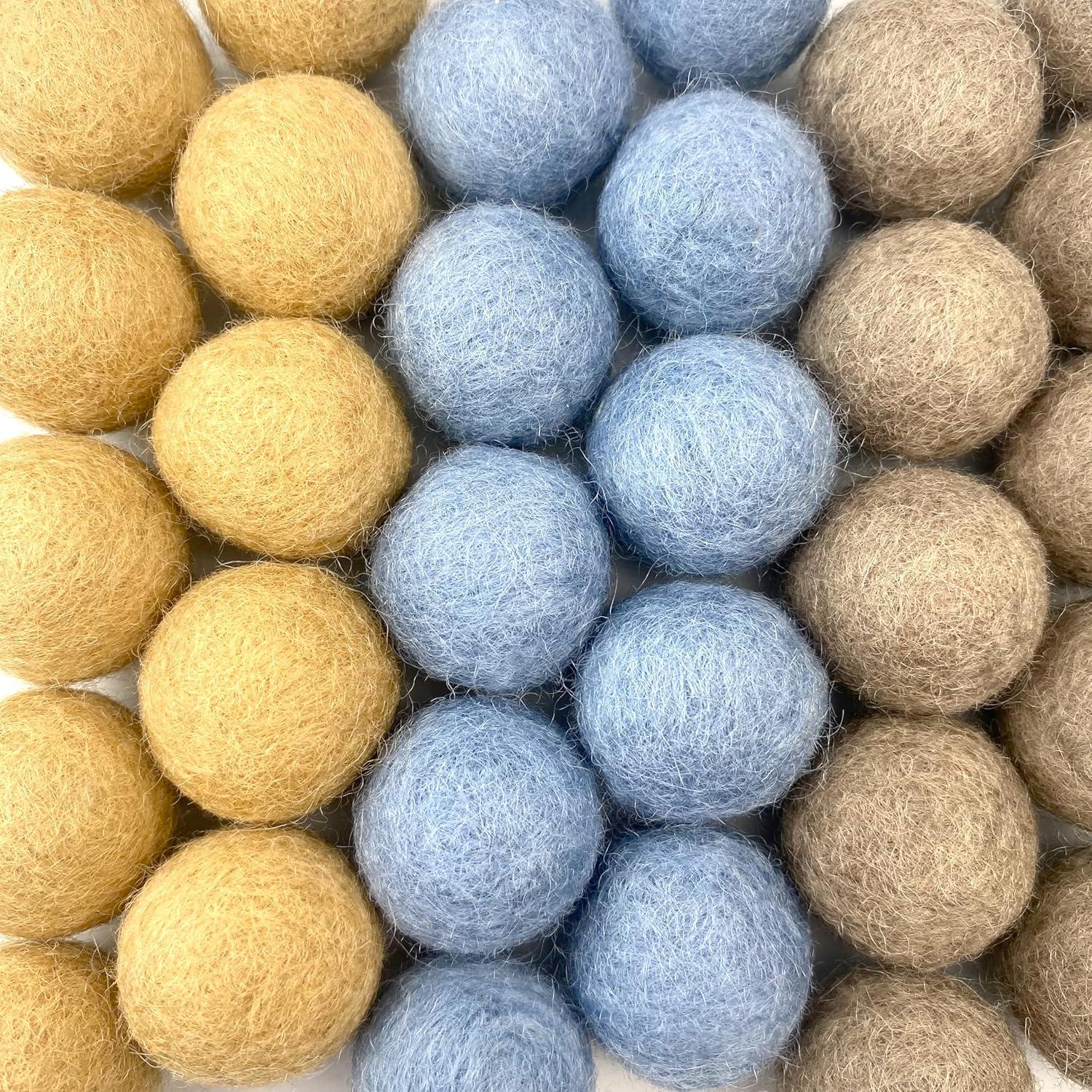 Bolas de Fieltro de Lana Flor Silvestre 50 Piezas Tonos Tierra