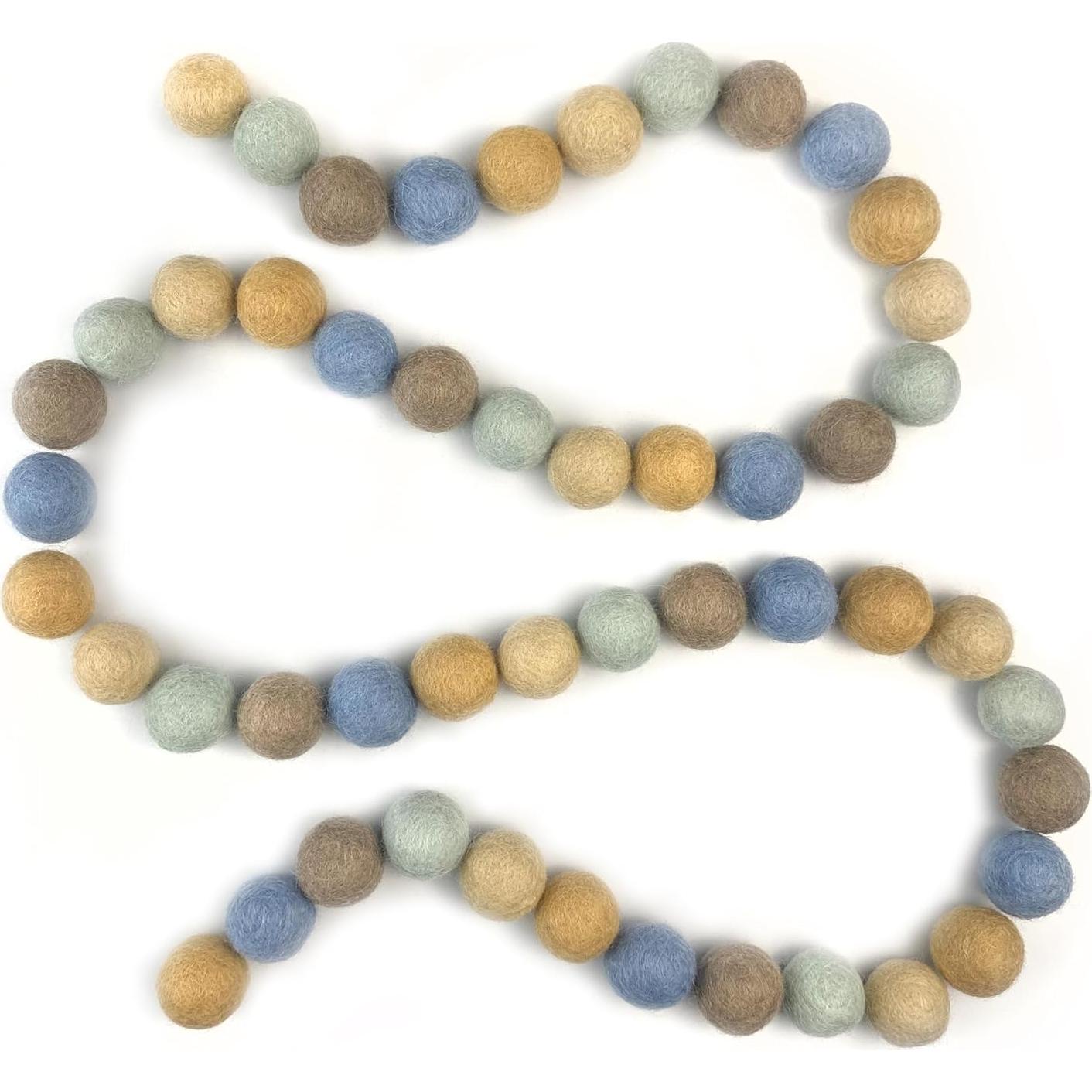 Bolas de Fieltro de Lana Flor Silvestre 50 Piezas Tonos Tierra