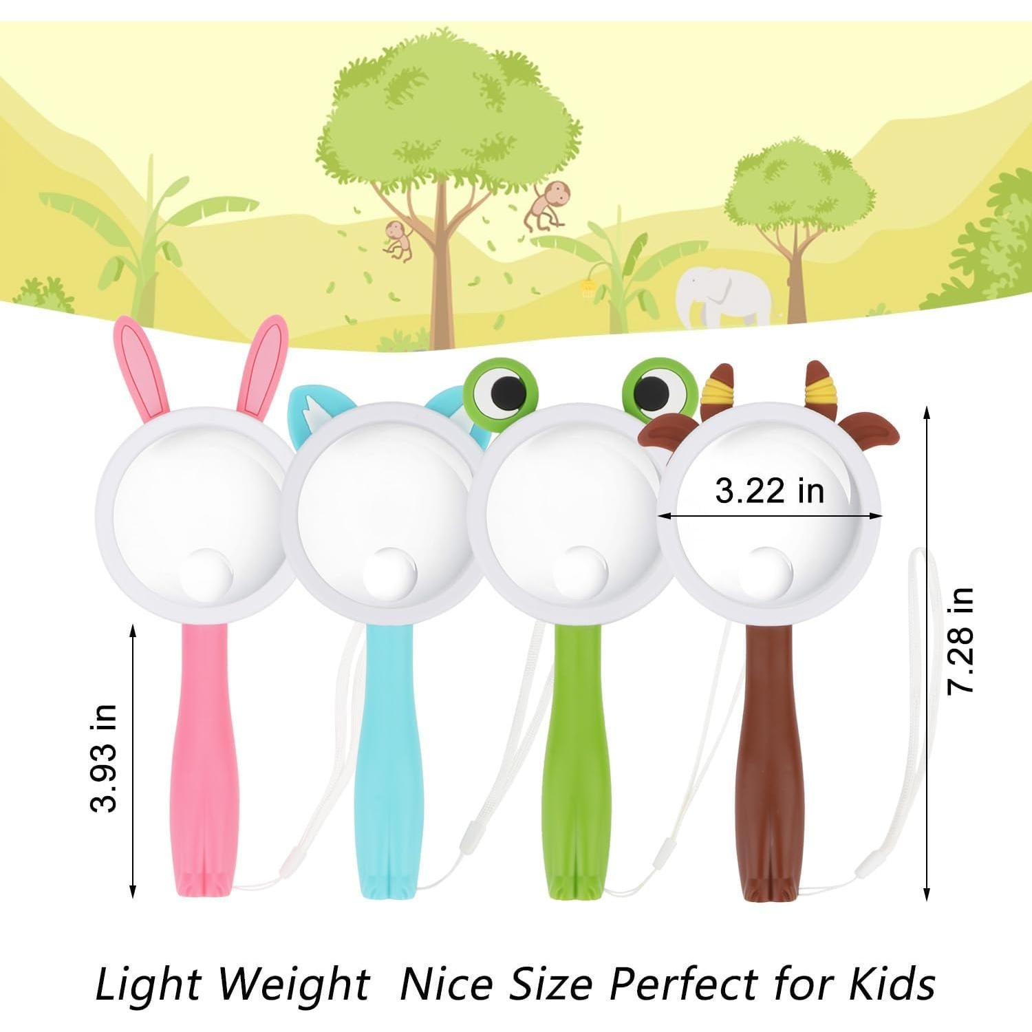 Lupa de Mano Rongon 10X para Niños - Exploración Naturaleza 4Pcs