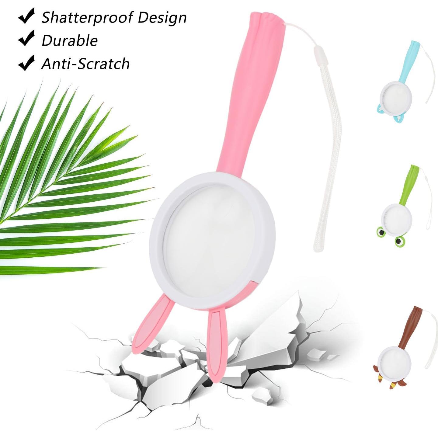 Lupa de Mano Rongon 10X para Niños - Exploración Naturaleza 4Pcs