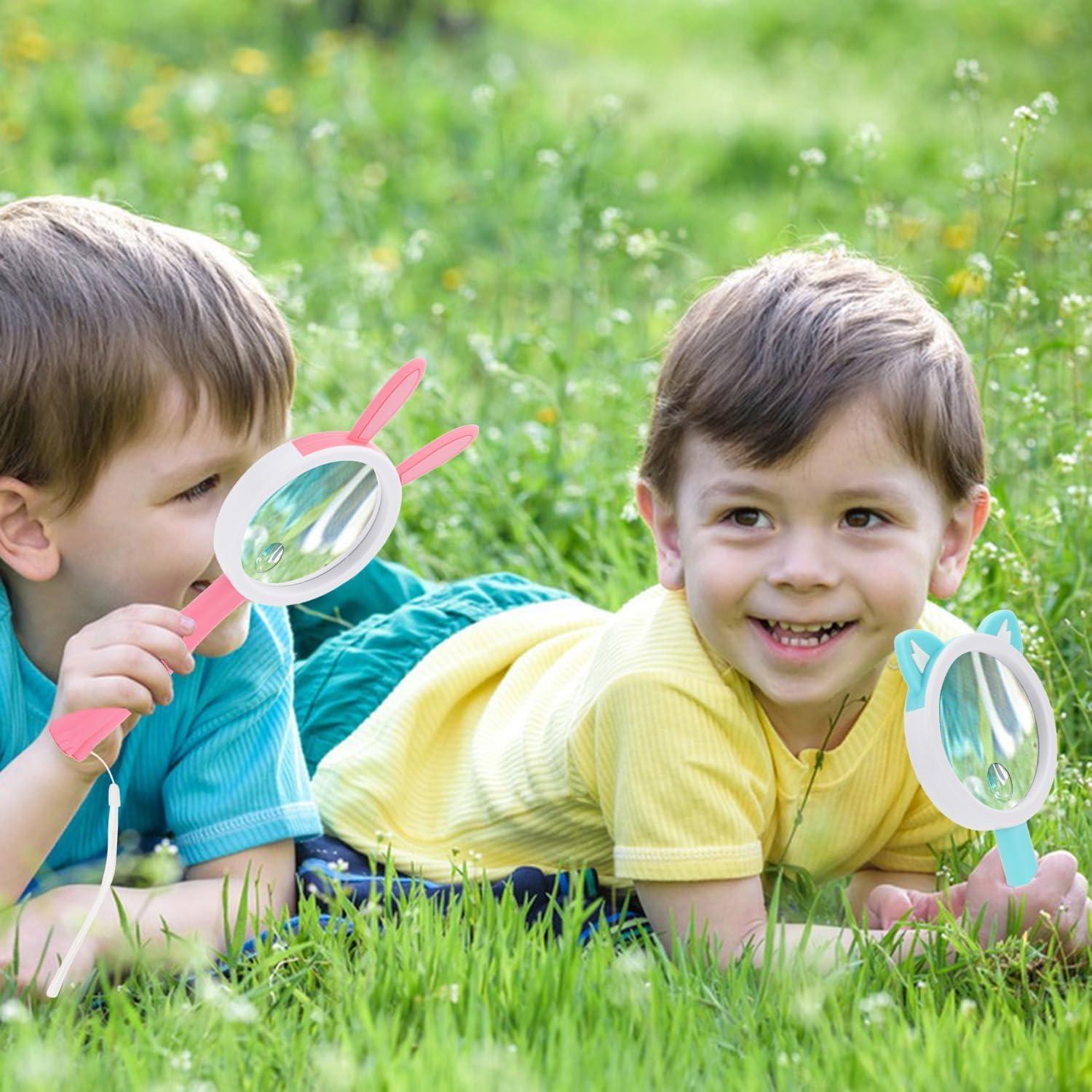 Lupa de Mano Rongon 10X para Niños - Exploración Naturaleza 4Pcs