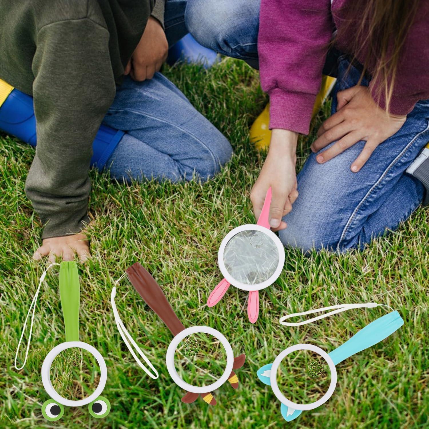 Lupa de Mano Rongon 10X para Niños - Exploración Naturaleza 4Pcs