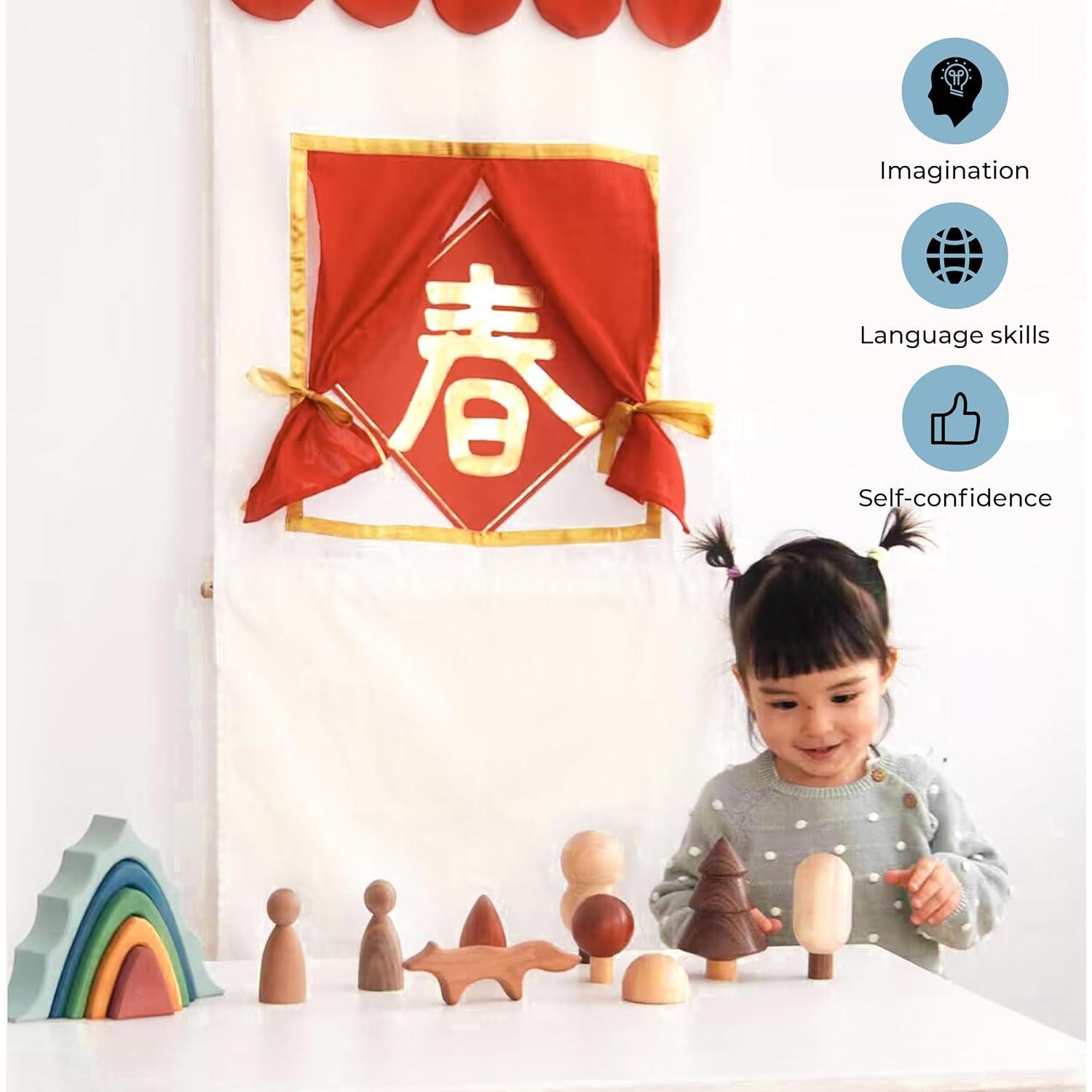 Teatro de Títeres AVDAR Rojo 110x50 cm para Niños