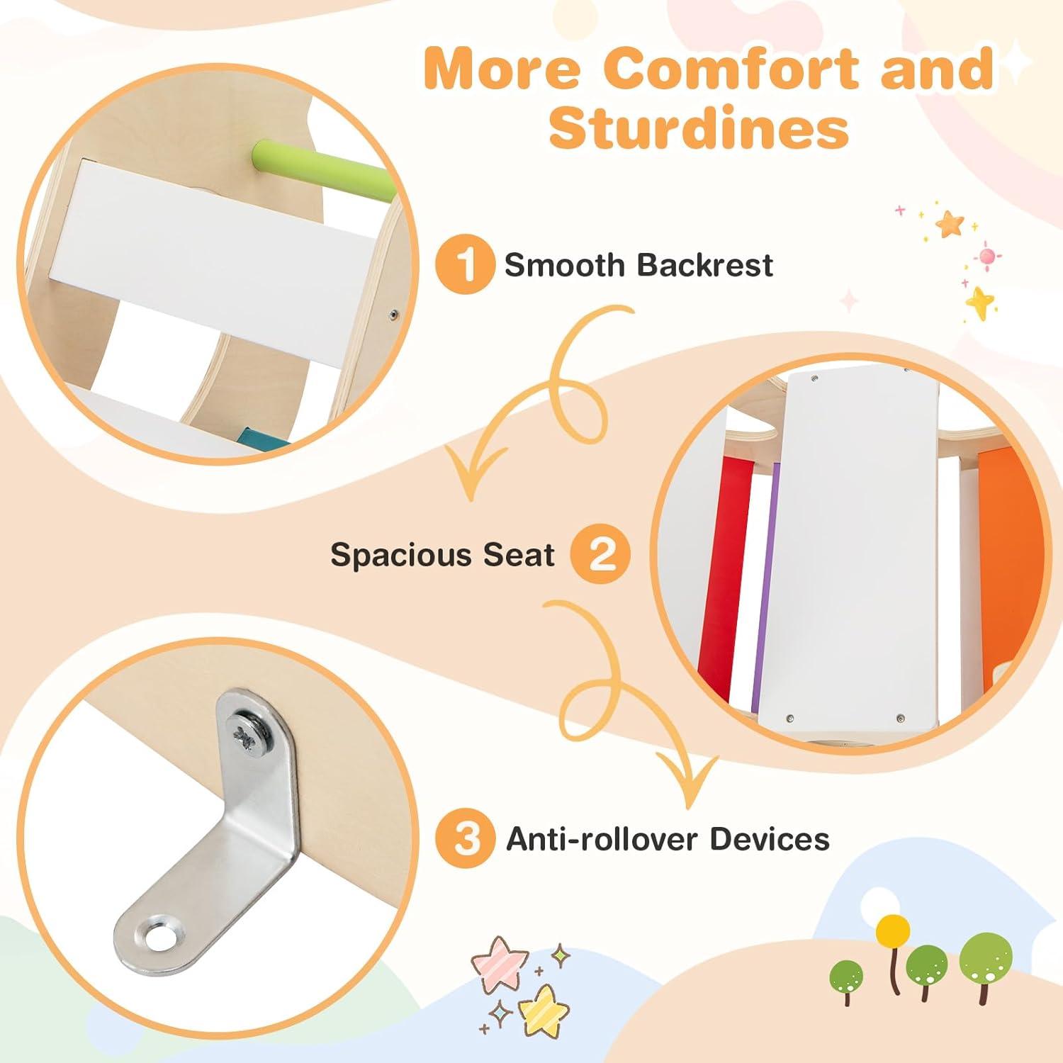 HONEY JOY Arco de Escalada Balanceador de Madera Multicolor