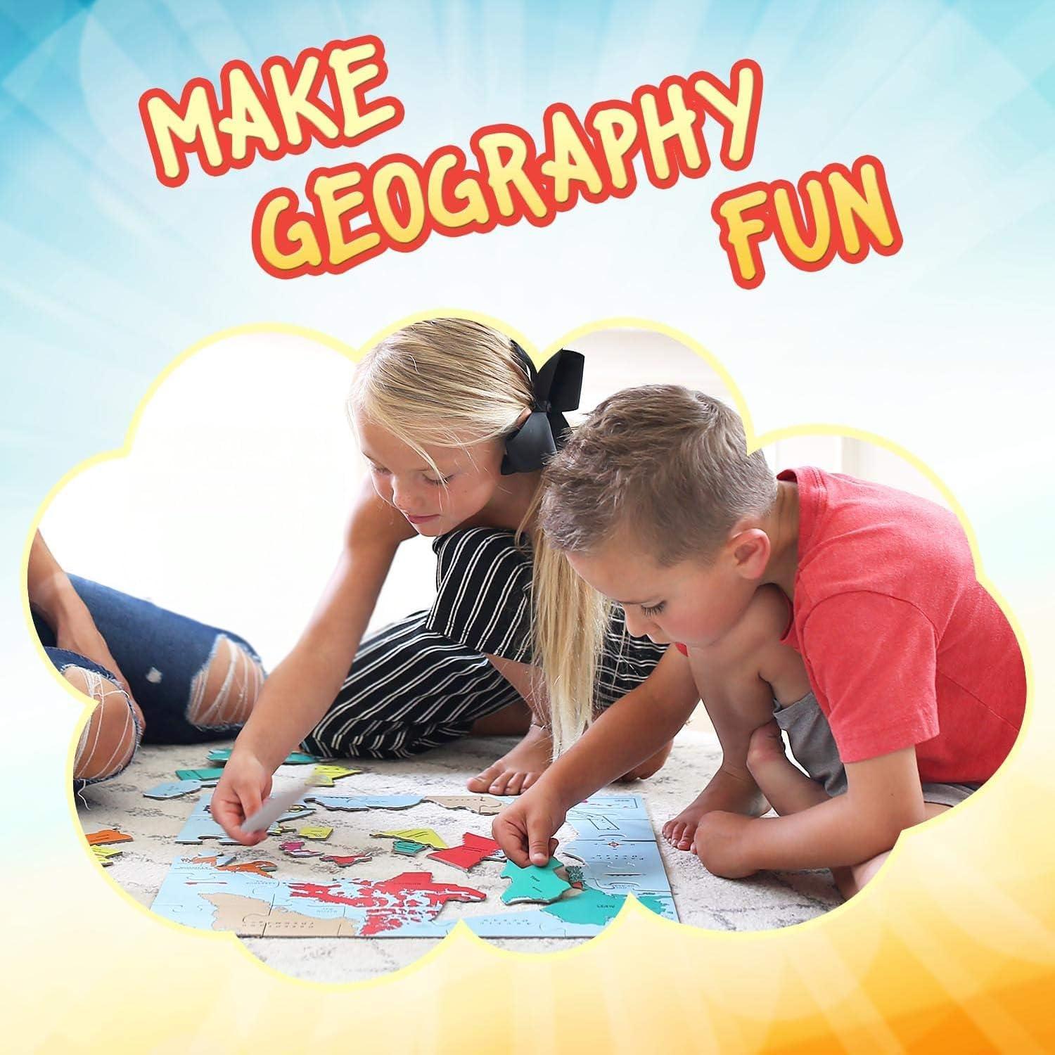 GeoToys Puzzle de Geografía 6 Sets para Niños 4+ Años