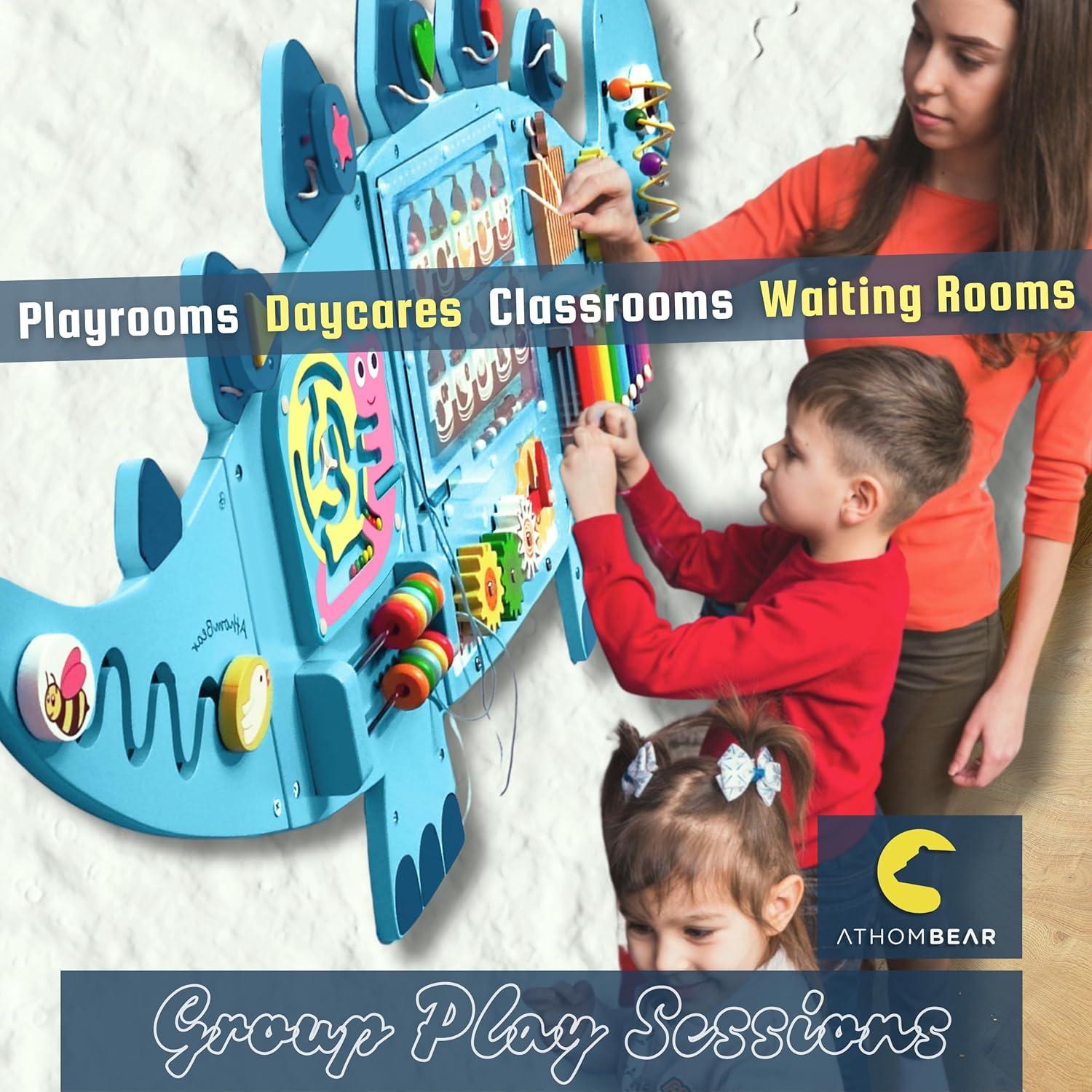 Tablero de Actividad de Dinosaurios Montessori 12 en 1 Azul