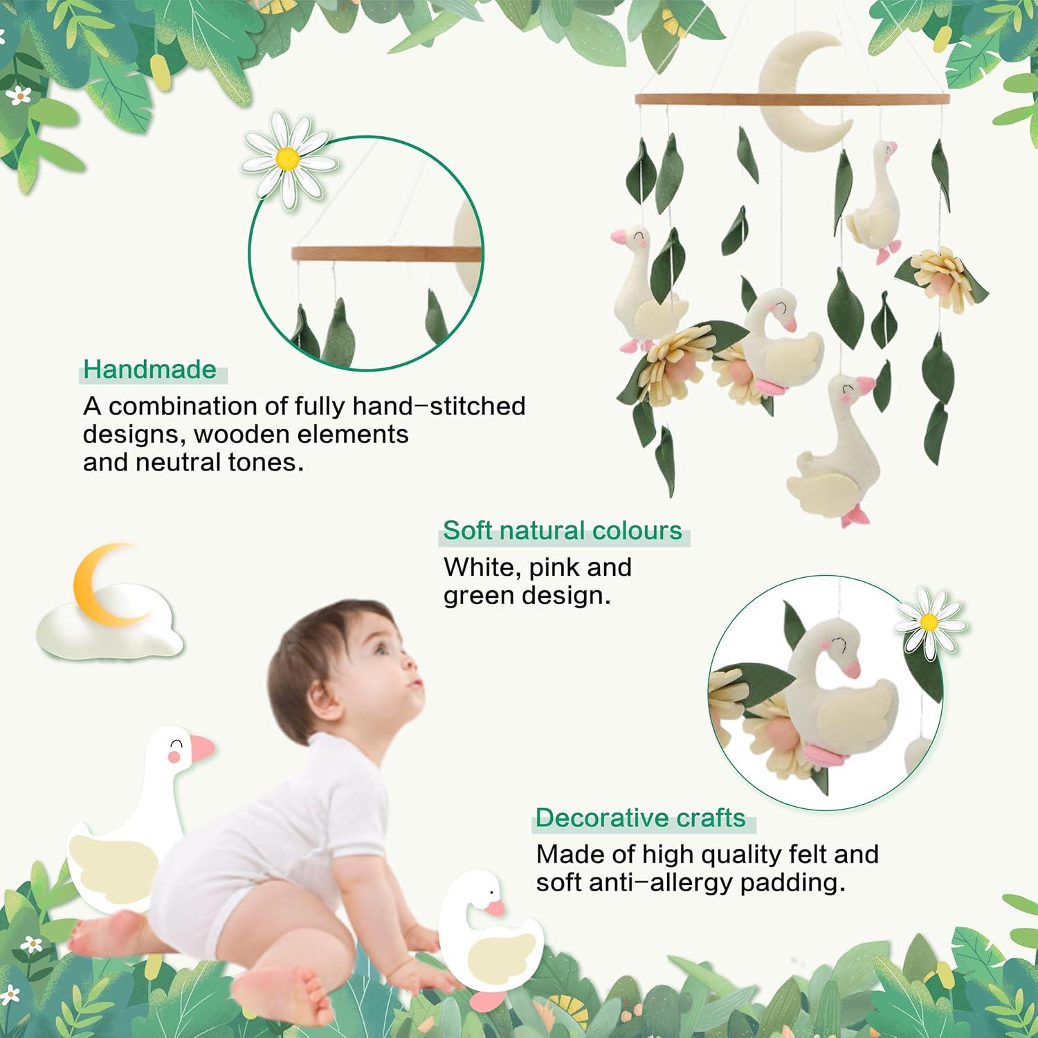 Móvil de Cuna Ganso Gueiddi Hecho a Mano 24x24 cm