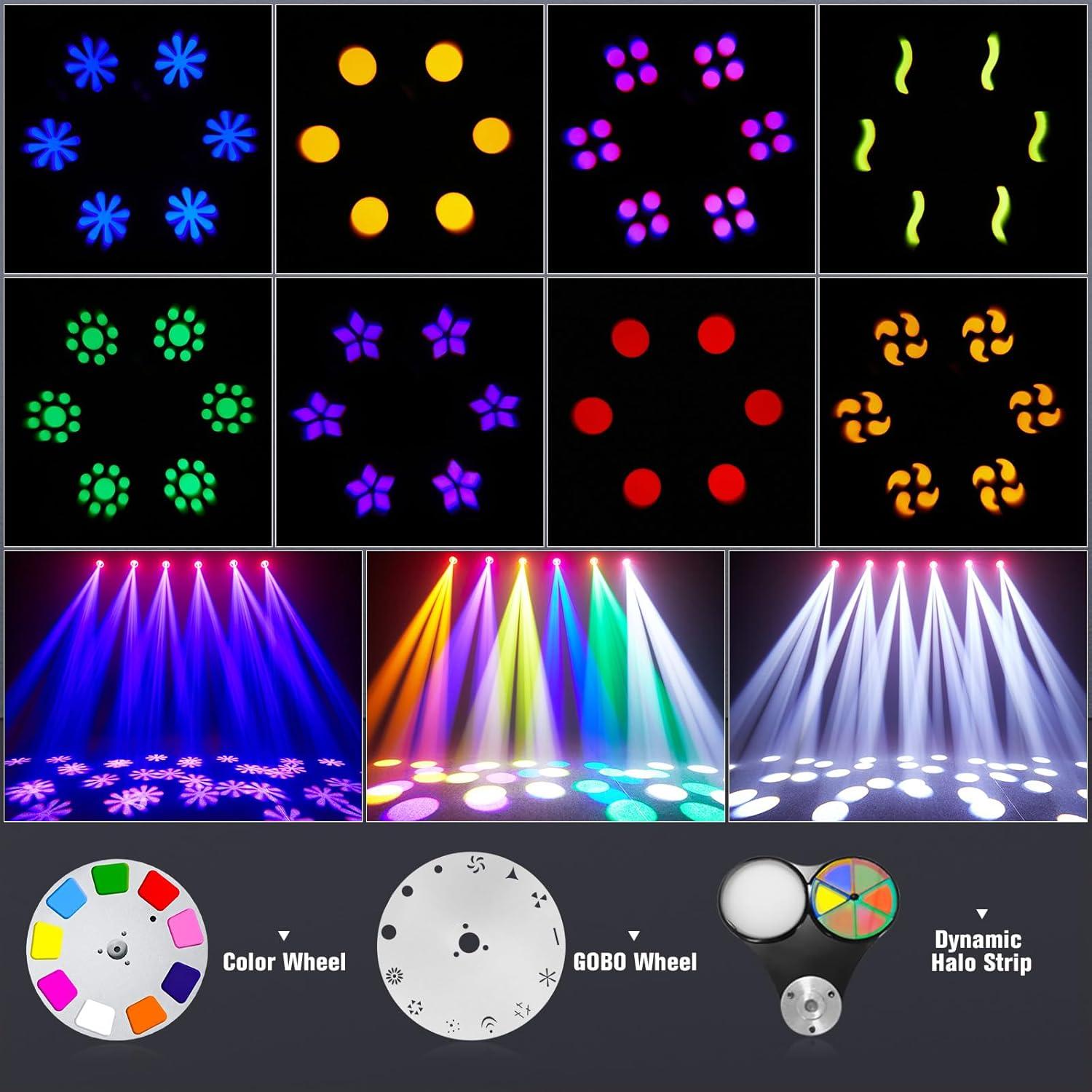 Luz DJ Moving Head 100W RGB 14CH DMX con 8 GOBOs