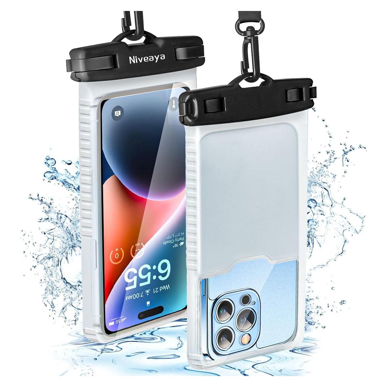 Funda impermeable Niveaya para iPhone hasta 7" 2Pack