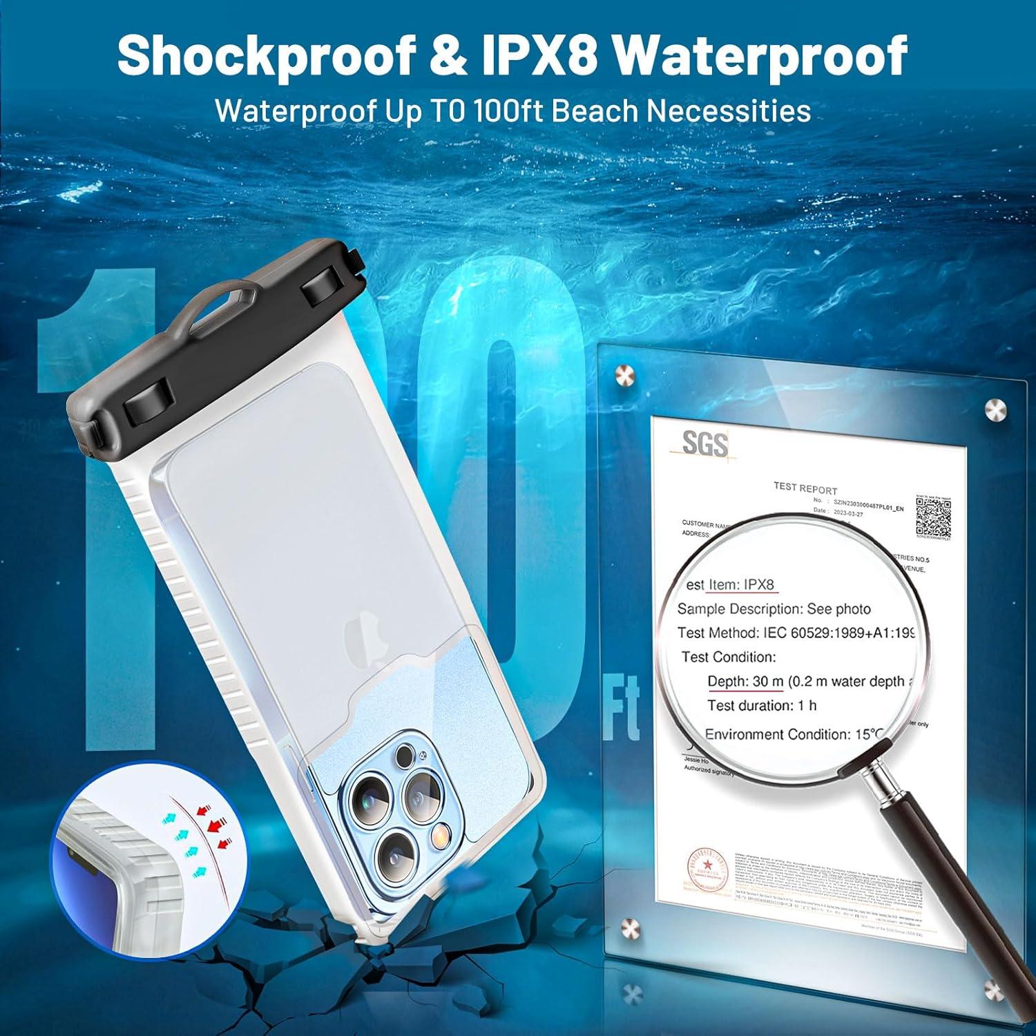 Funda impermeable Niveaya para iPhone hasta 7" 2Pack