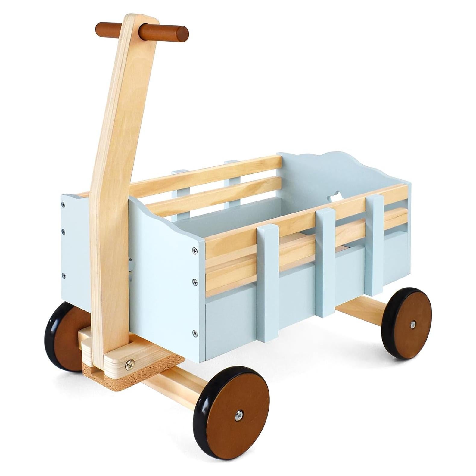 Carrito de Juguete PairPear 2 en 1 Andador y Carga Madera