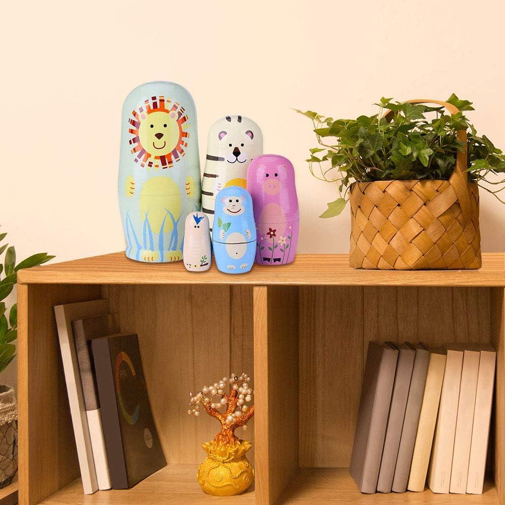 Koogel 6 Muñecas Matryoshka Sin Pintar de Madera 14 cm