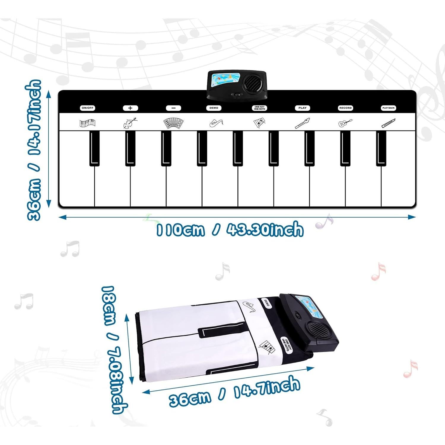 Alfombra Musical para Niños M SANMERSEN 110x36 cm 8 Sonidos