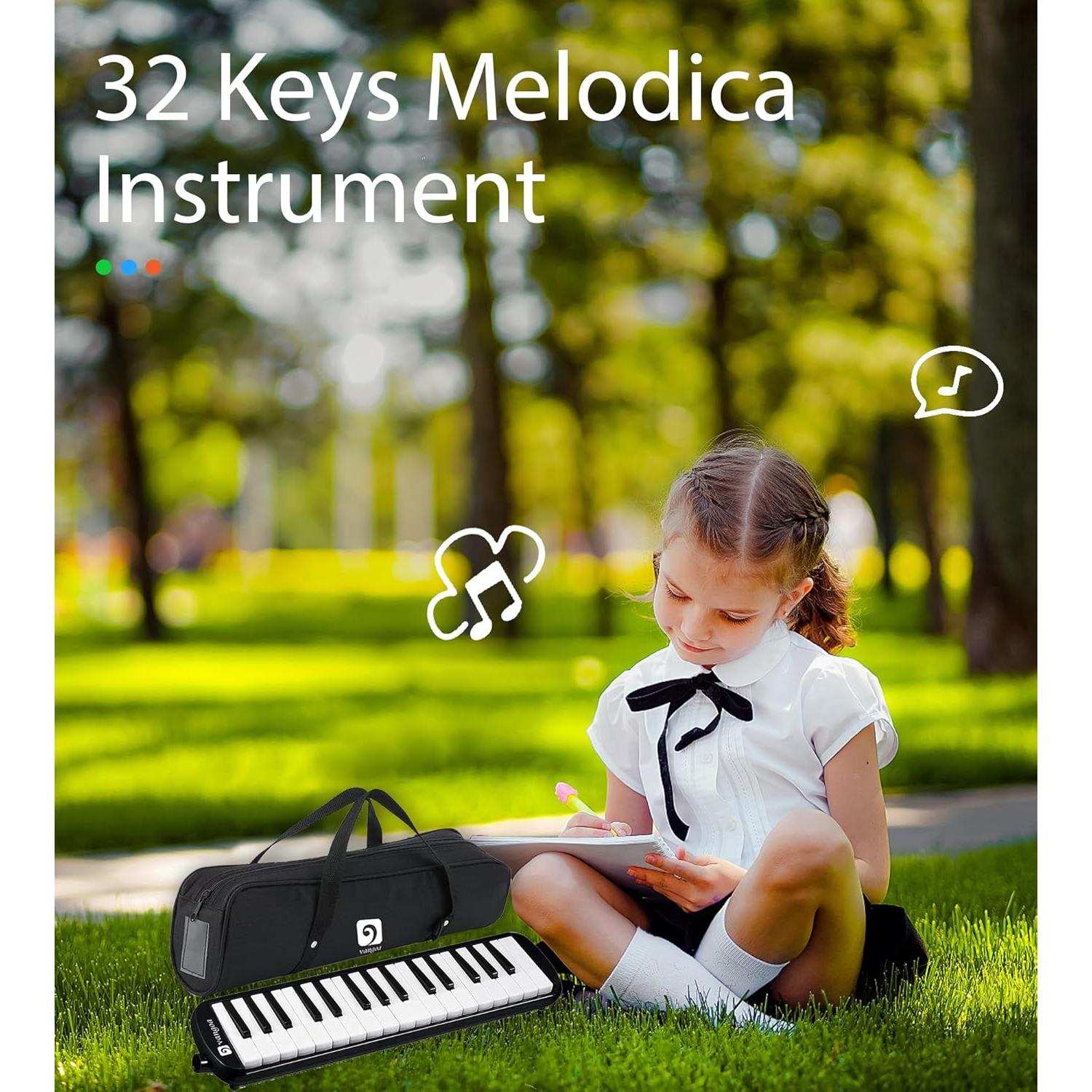 Melódica Vangoa 32 Teclas Negra con Accesorios y Bolsa