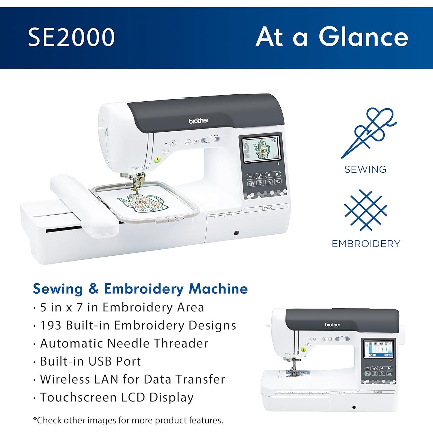 Máquina de Coser y Bordar Brother SE2000 241 Puntadas