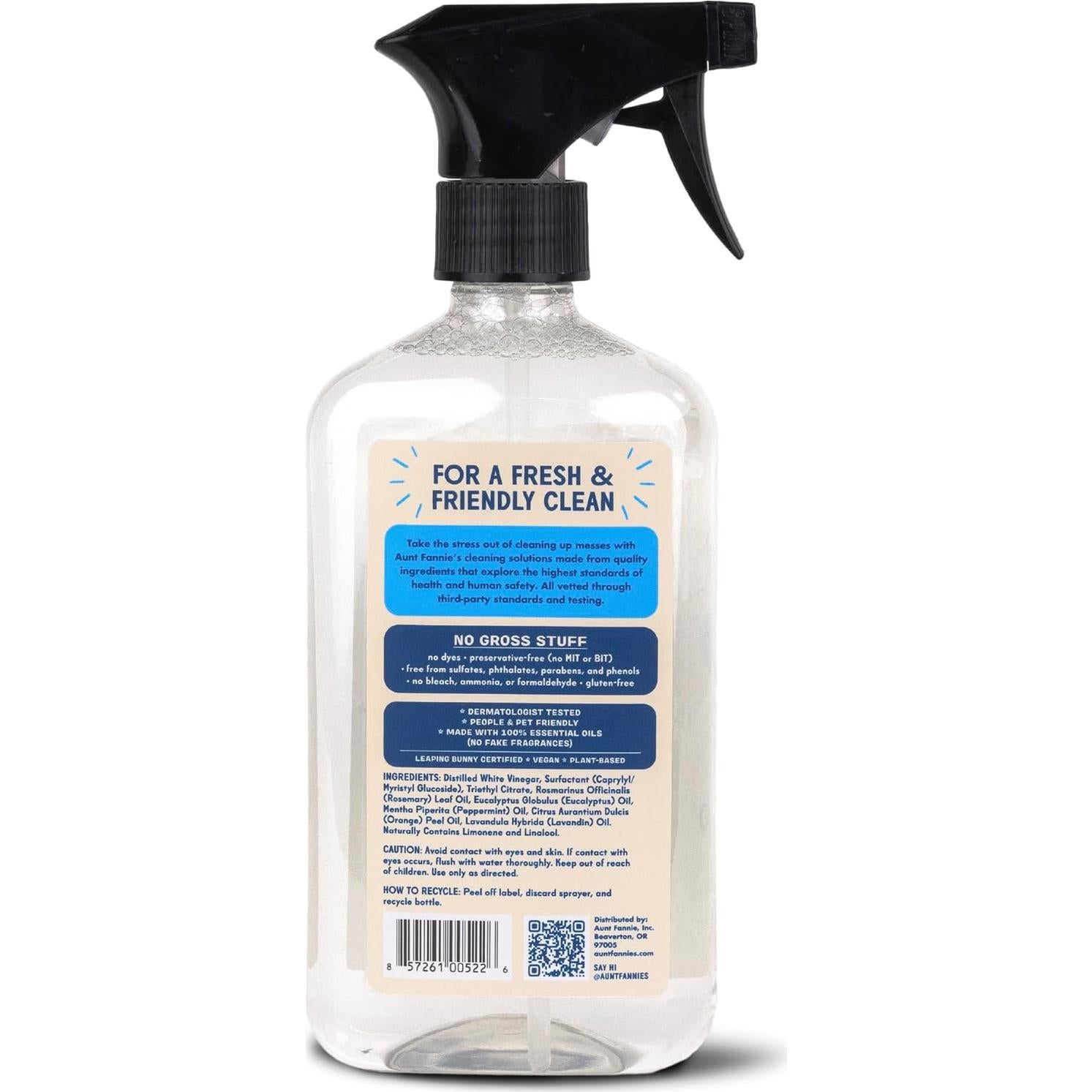 Spray de Limpieza de Vidrios y Ventanas Aunt Fannie 500ml