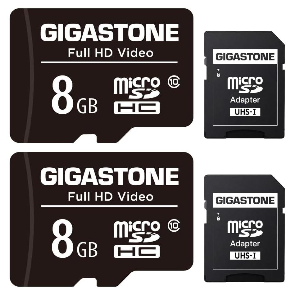 GIGASTONE 8GB Tarjeta Micro SD 2-Pack Full HD 85MB/s