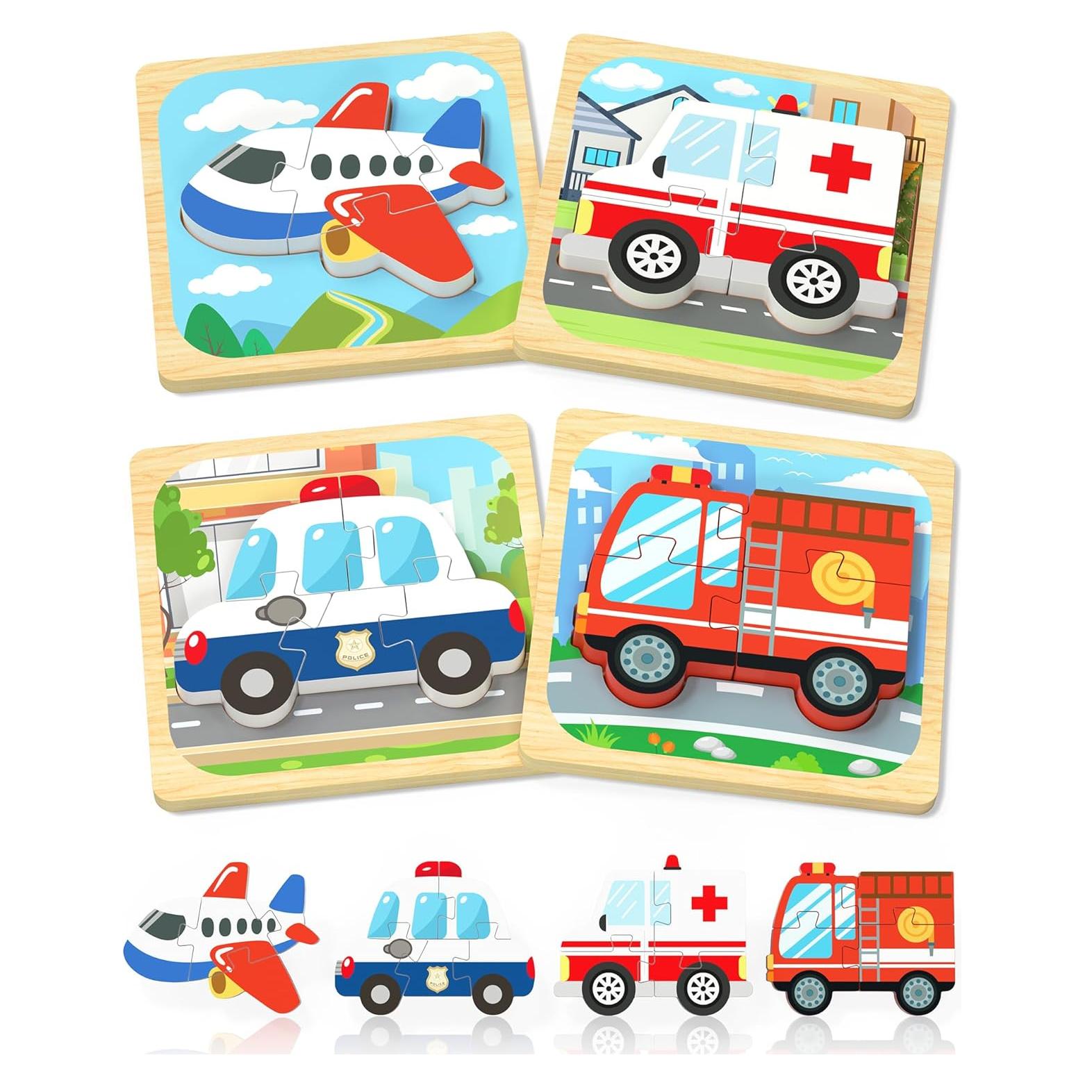 Rompecabezas de Madera Benresive 4 Piezas Montessori 1-3 Años