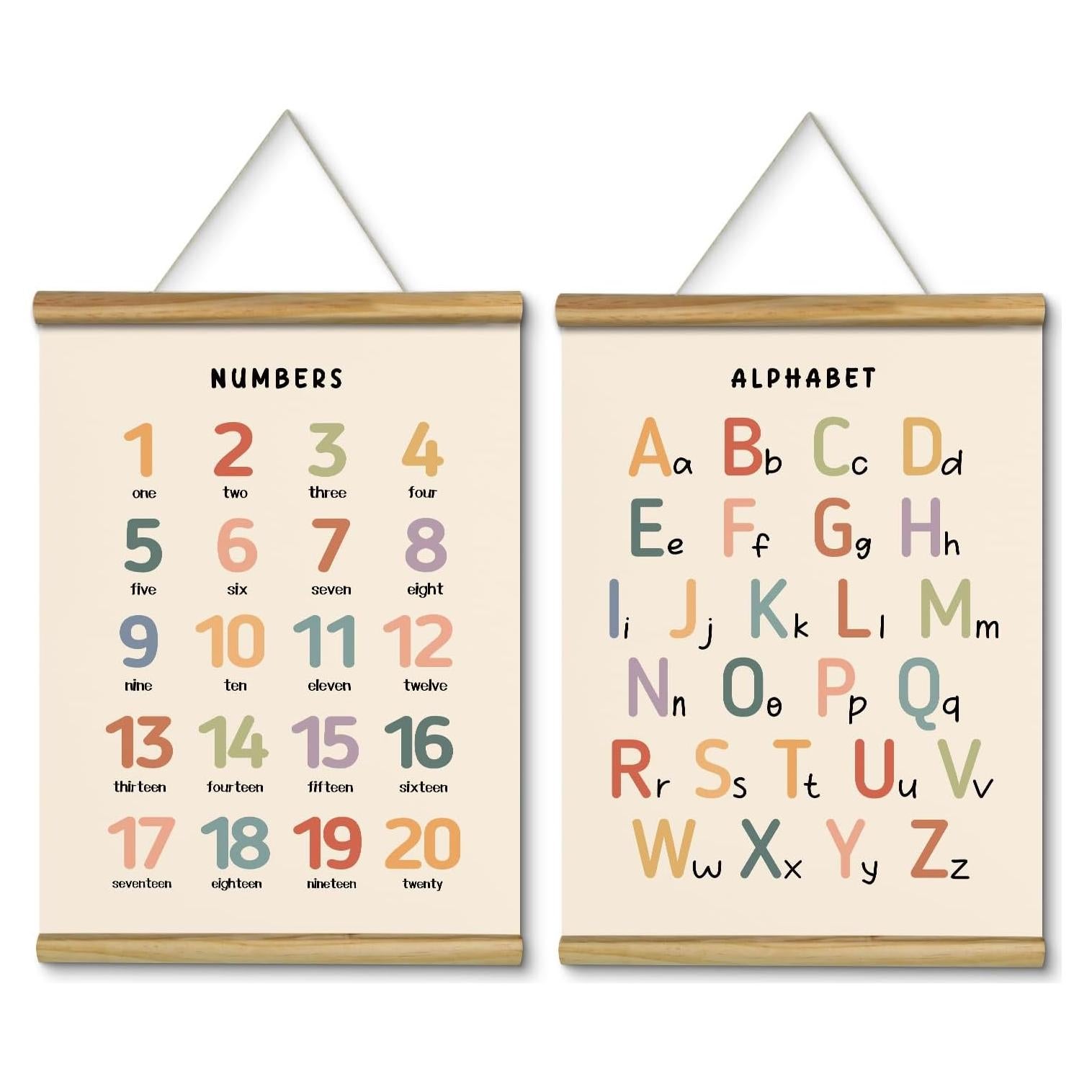 Conjunto de Pósters Educativos HUARCEY 30.48x40.64cm Alfabeto y Números