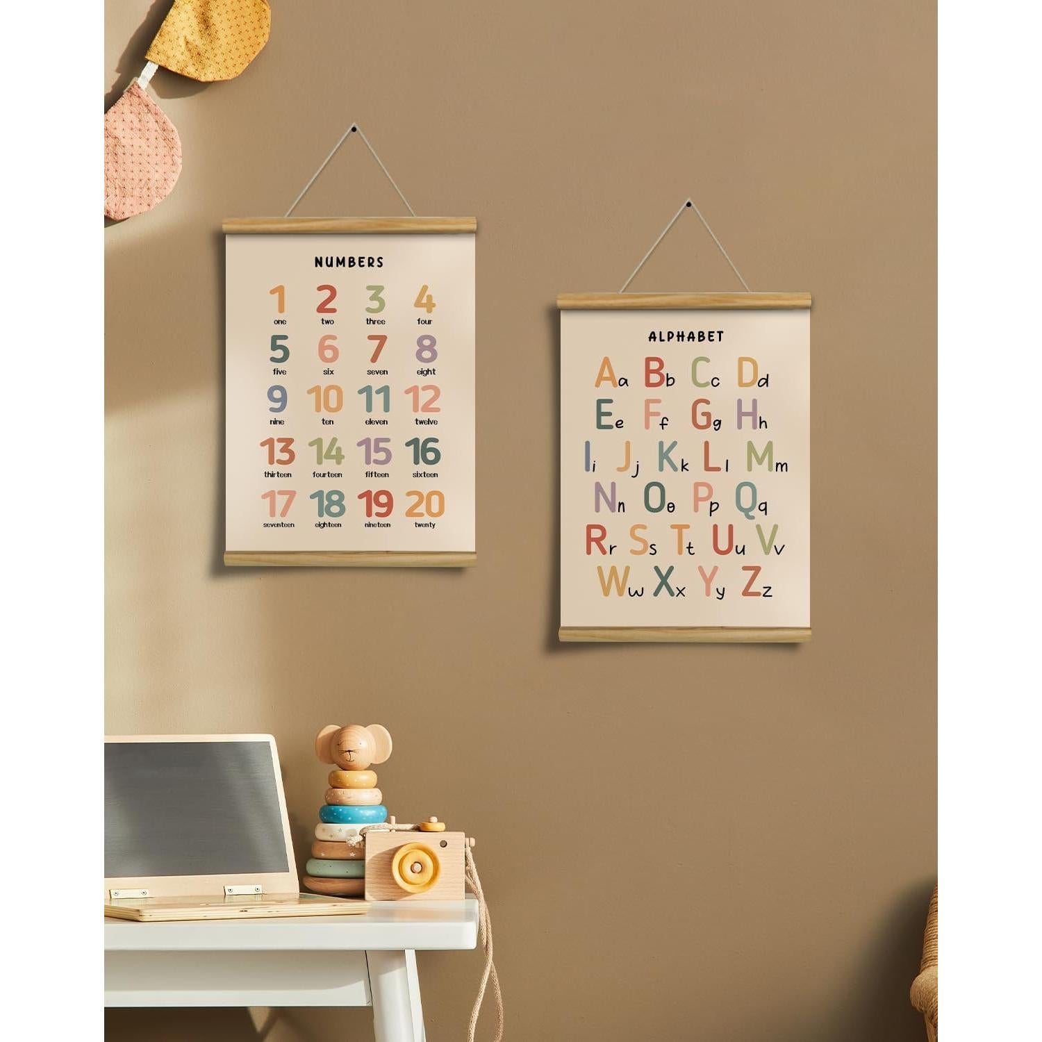 Conjunto de Pósters Educativos HUARCEY 30.48x40.64cm Alfabeto y Números