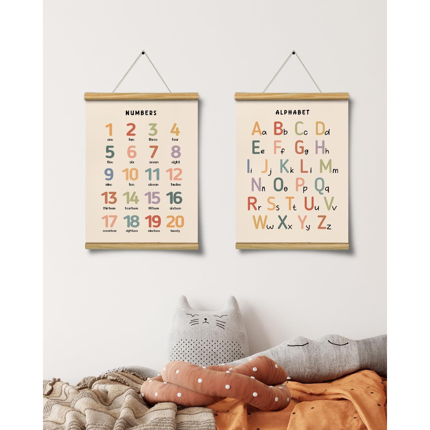 Conjunto de Pósters Educativos HUARCEY 30.48x40.64cm Alfabeto y Números