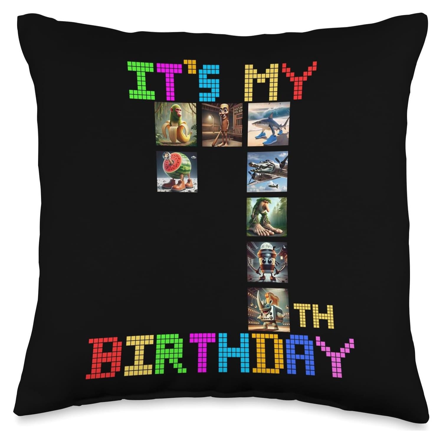 Cojín Divertido para Cumpleaños 7 Años Niños Memes Italiano
