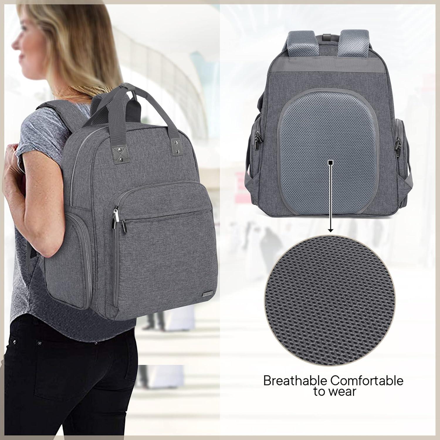 Bolsa para Extractor de Leche Teamoy Gris, Mochila 35L con Funda para Laptop