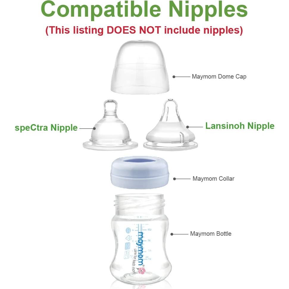 Botellas de Almacenamiento de Leche Maymom 4.7oz y 9oz, 4 Piezas