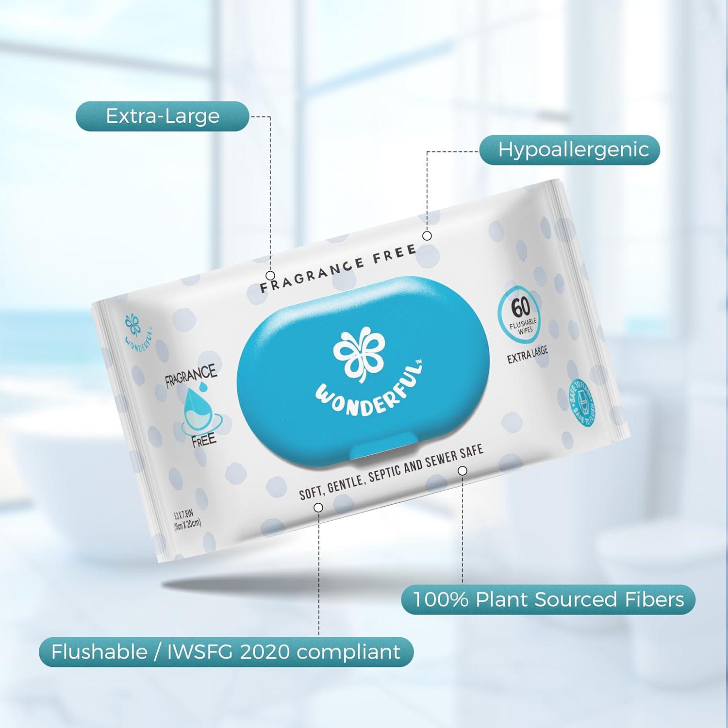 Toallitas Desechables Sin Fragancia Wonderful 60 Unidades