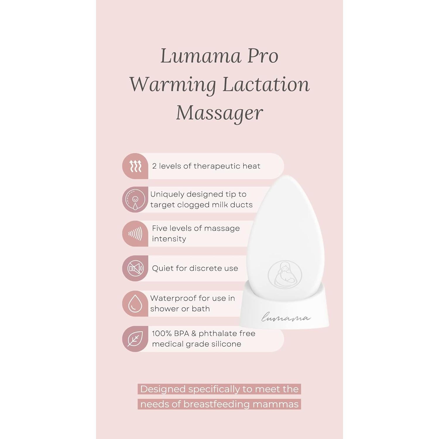 Masajeador de Lactancia Lumama Pro MammaEase - Silicona Rosa