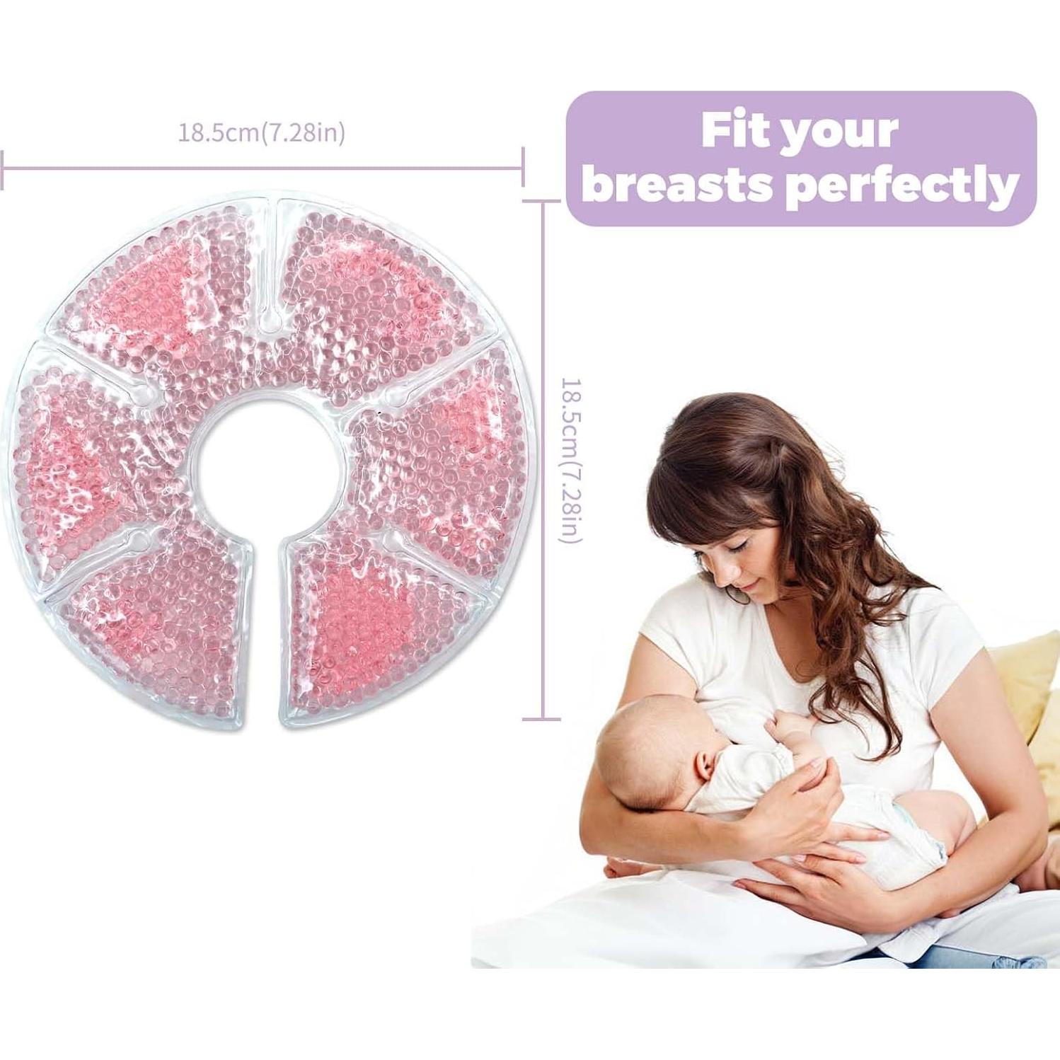 Paquete de Hielo Terapéutico para Senos Ruheaou - 2 Piezas Rosa