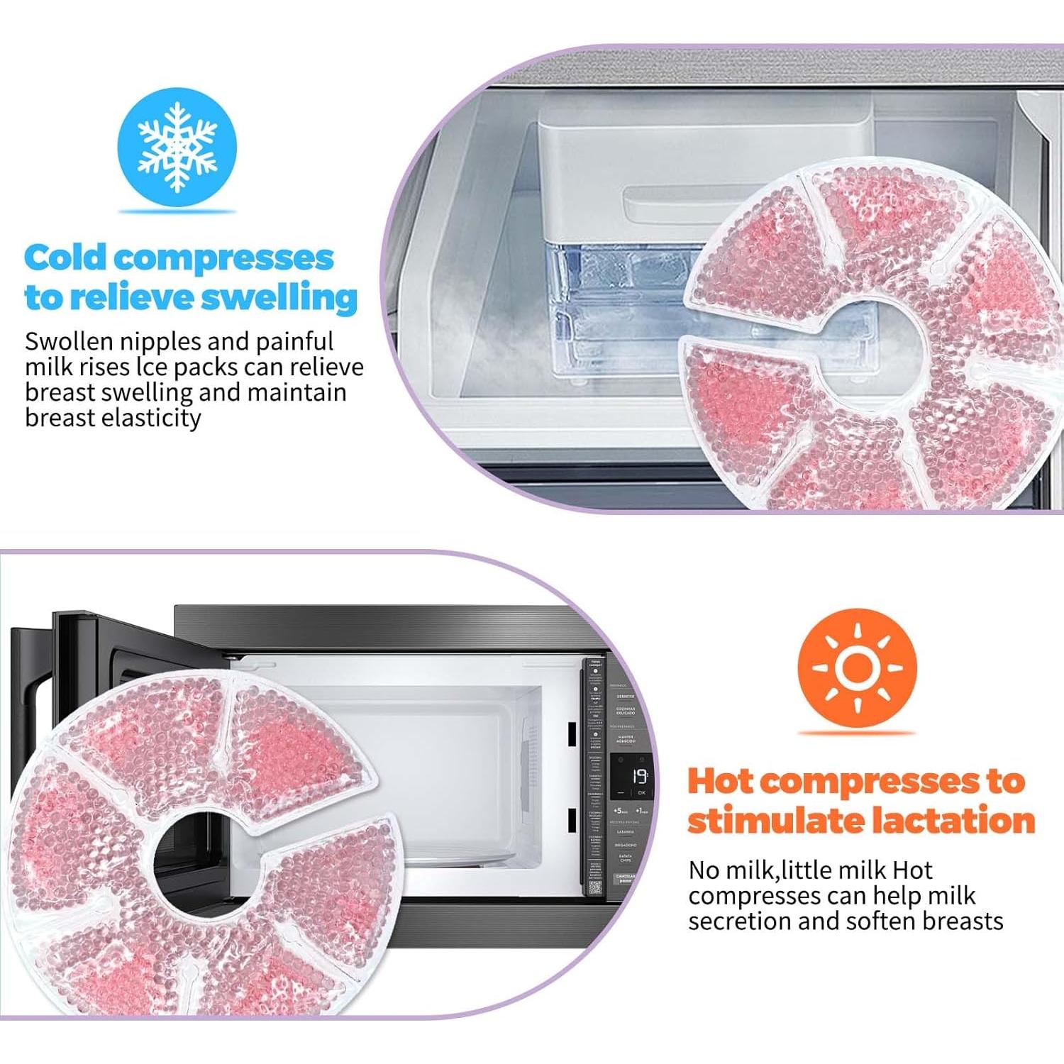 Paquete de Hielo Terapéutico para Senos Ruheaou - 2 Piezas Rosa