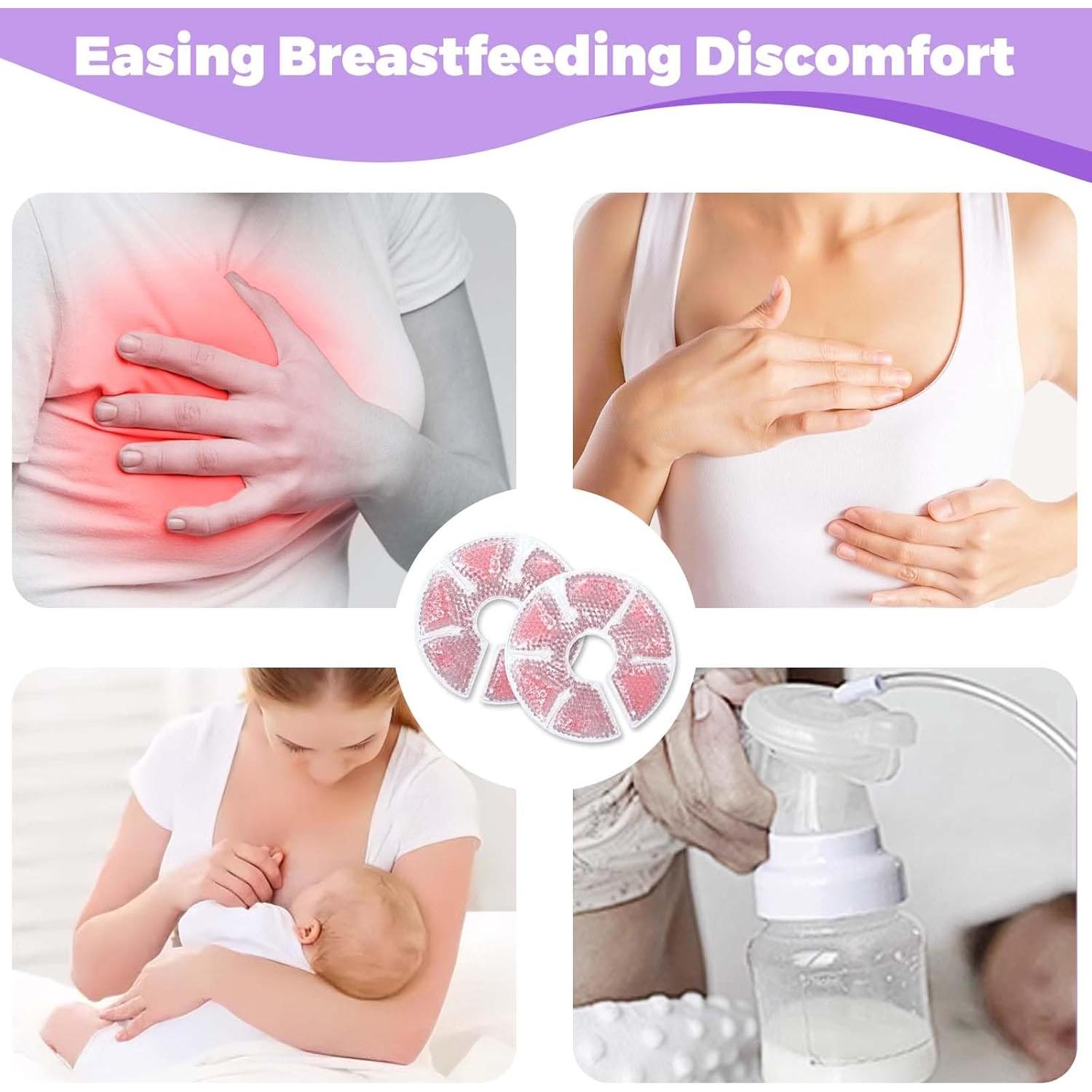 Paquete de Hielo Terapéutico para Senos Ruheaou - 2 Piezas Rosa