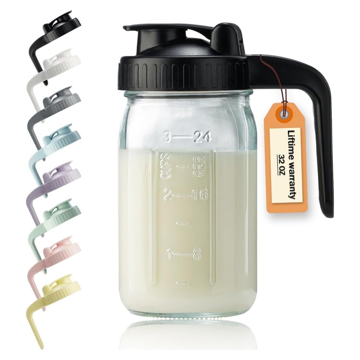 Jarra de vidrio 0.95L Miradexic con tapa a prueba de fugas