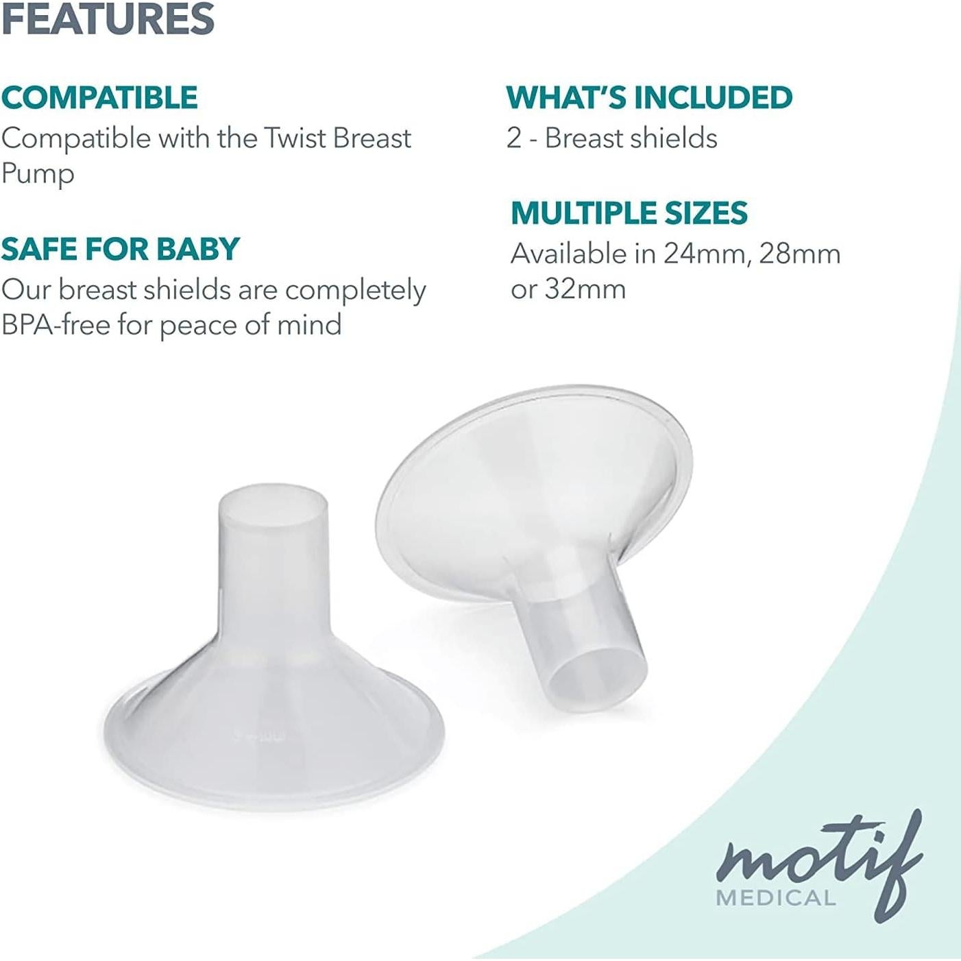 Extractores de Leche Motif Medical Twist 19mm - Set de 2