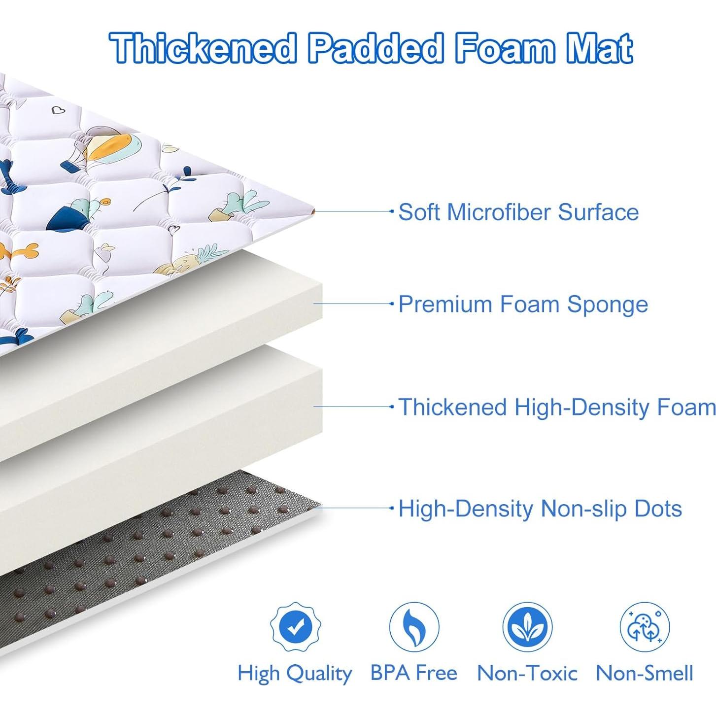 Alfombra de Juego para Bebés 119x119 cm Antideslizante Premium