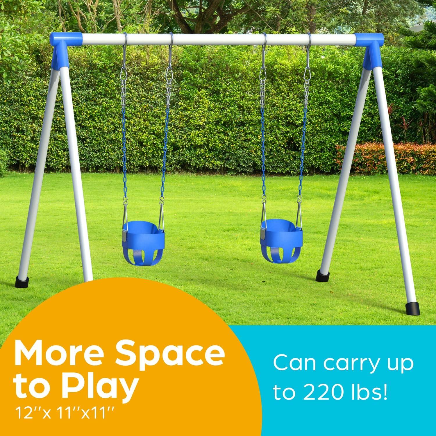 Columpio de Cubo para Niños Jungle Gym Kingdom - Azul