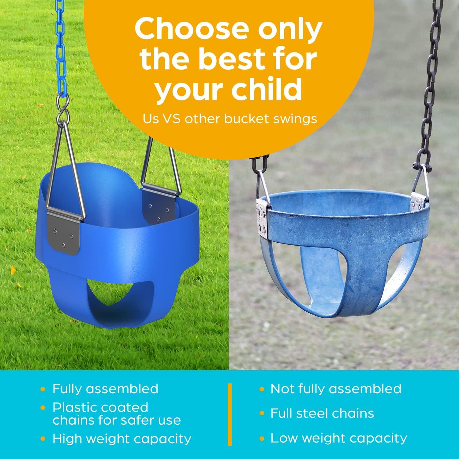 Columpio de Cubo para Niños Jungle Gym Kingdom - Azul