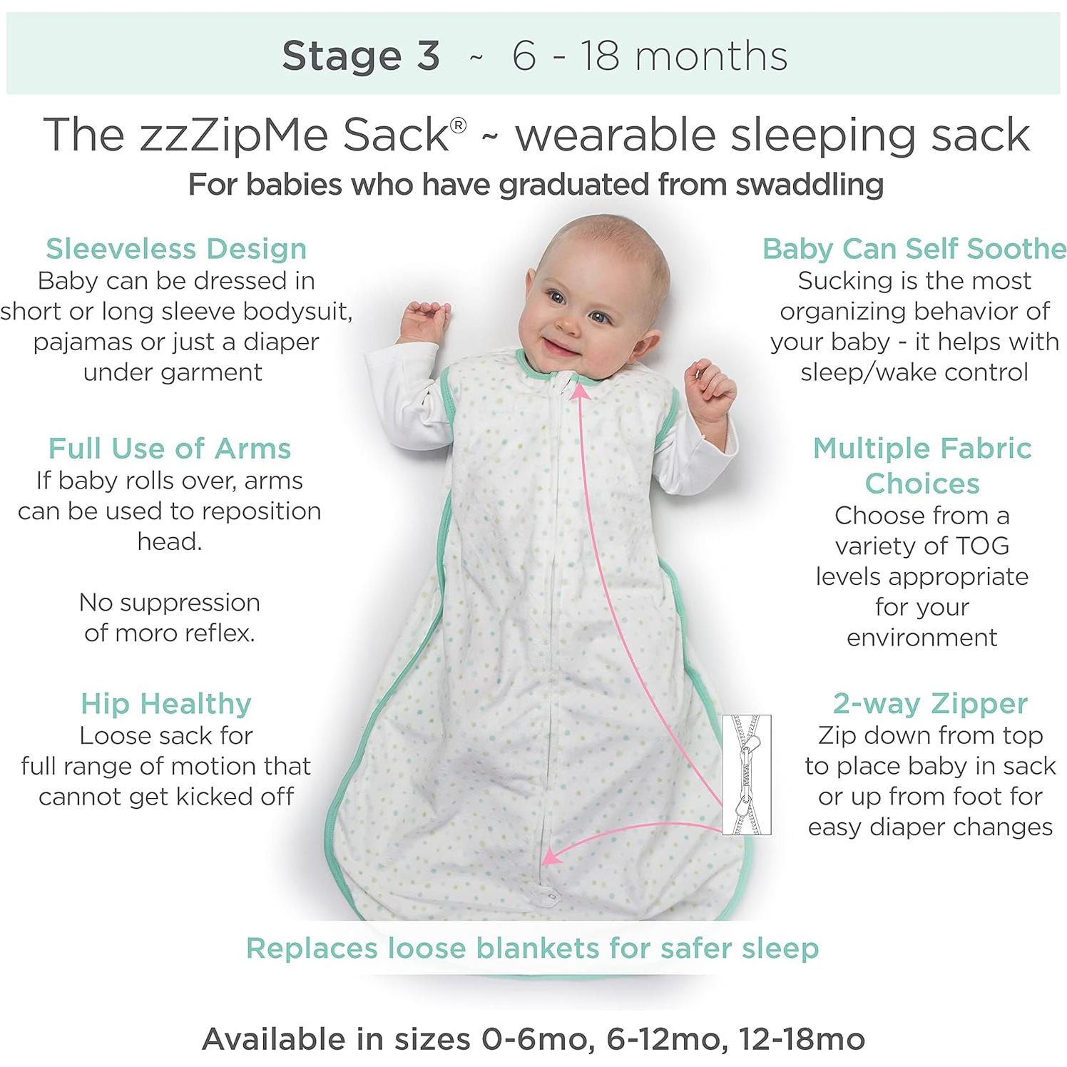 Saco de dormir de algodón Amazing Baby Elefantes 0-6 meses