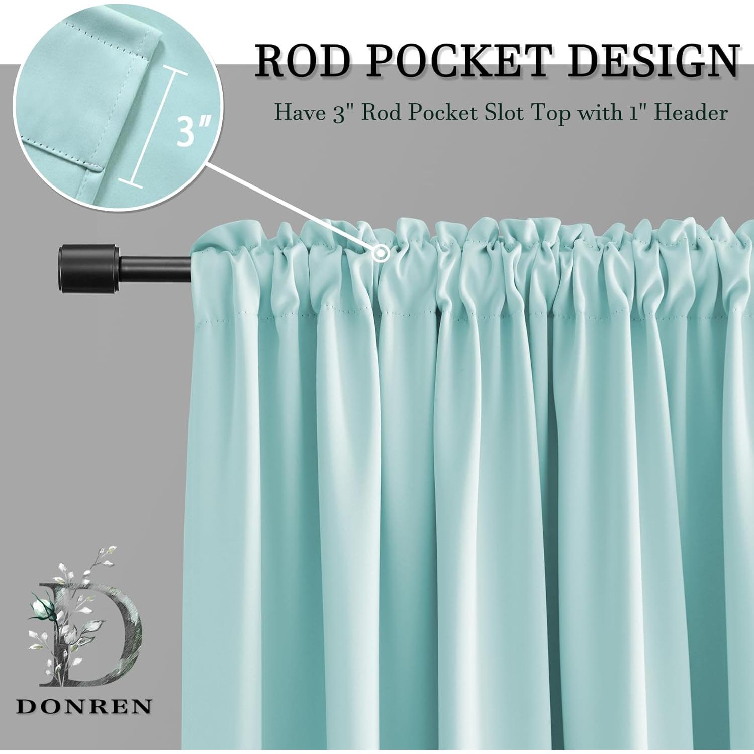 Cortinas Opacas Aislantes Térmicas DONREN Aqua 106.68x114.3 cm