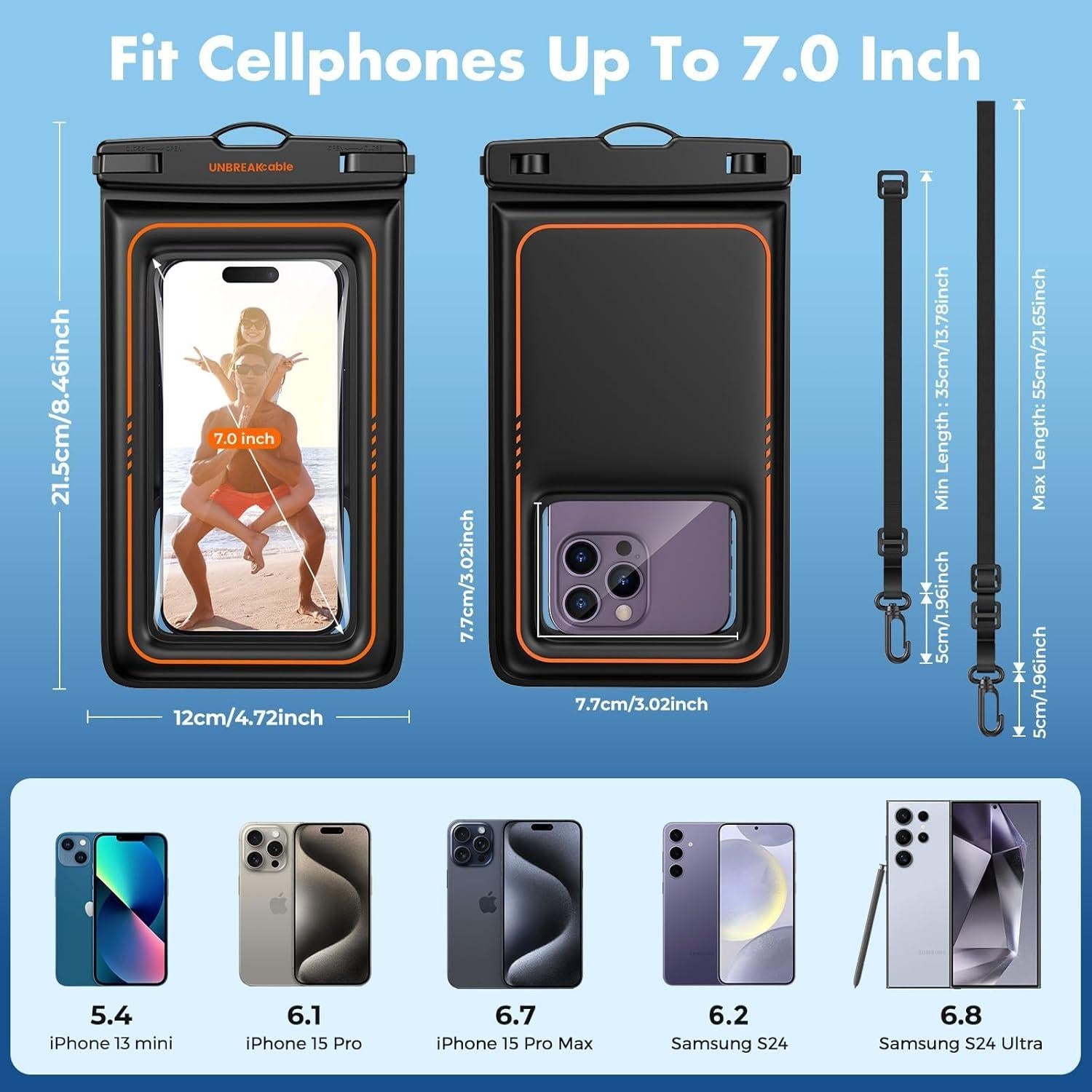 Funda Impermeable Flotante UNBREAKcable para Teléfono 7"