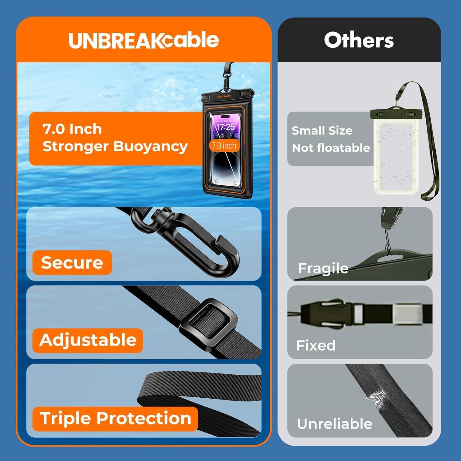Funda Impermeable Flotante UNBREAKcable para Teléfono 7"