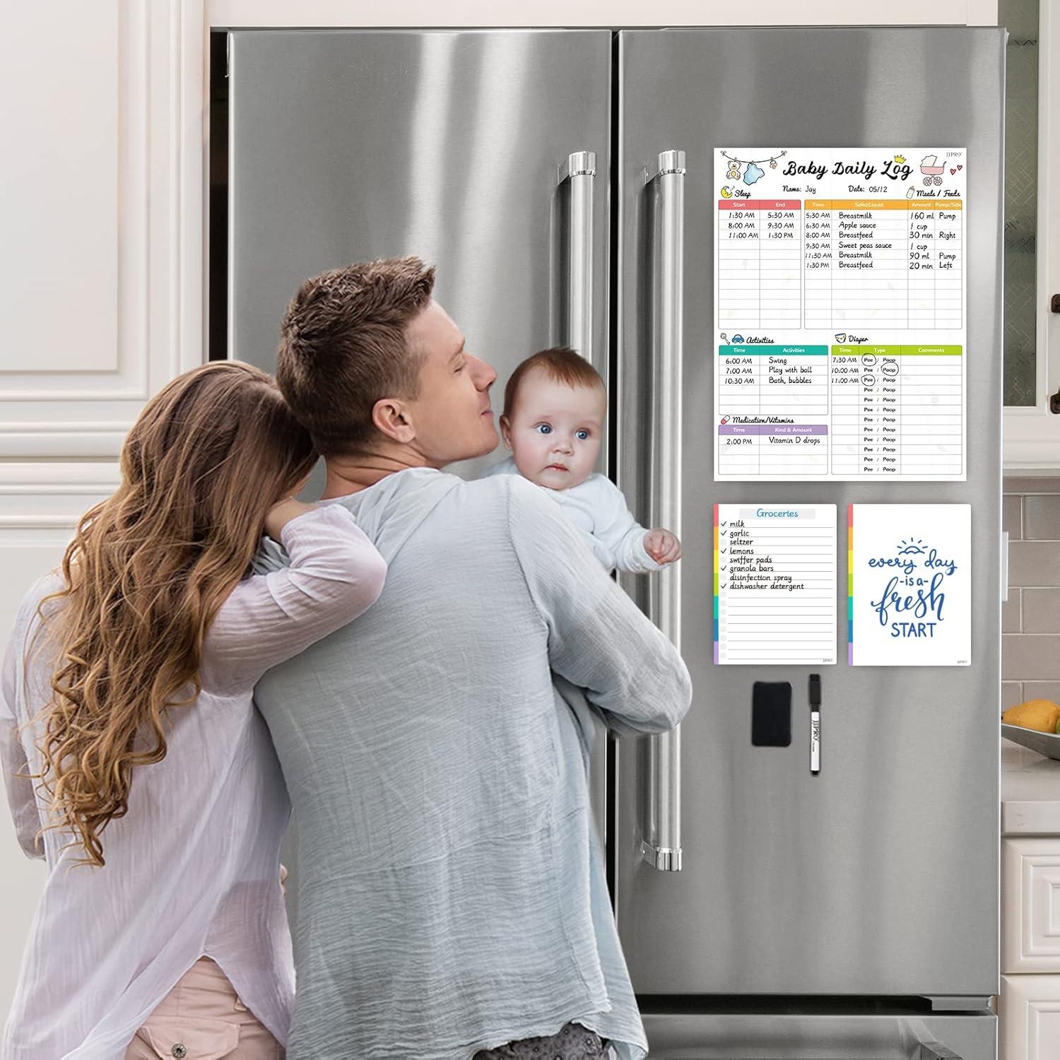 Registro Diario de Bebé JJPRO - Pizarra Blanca Magnética 36.8x27.9 cm